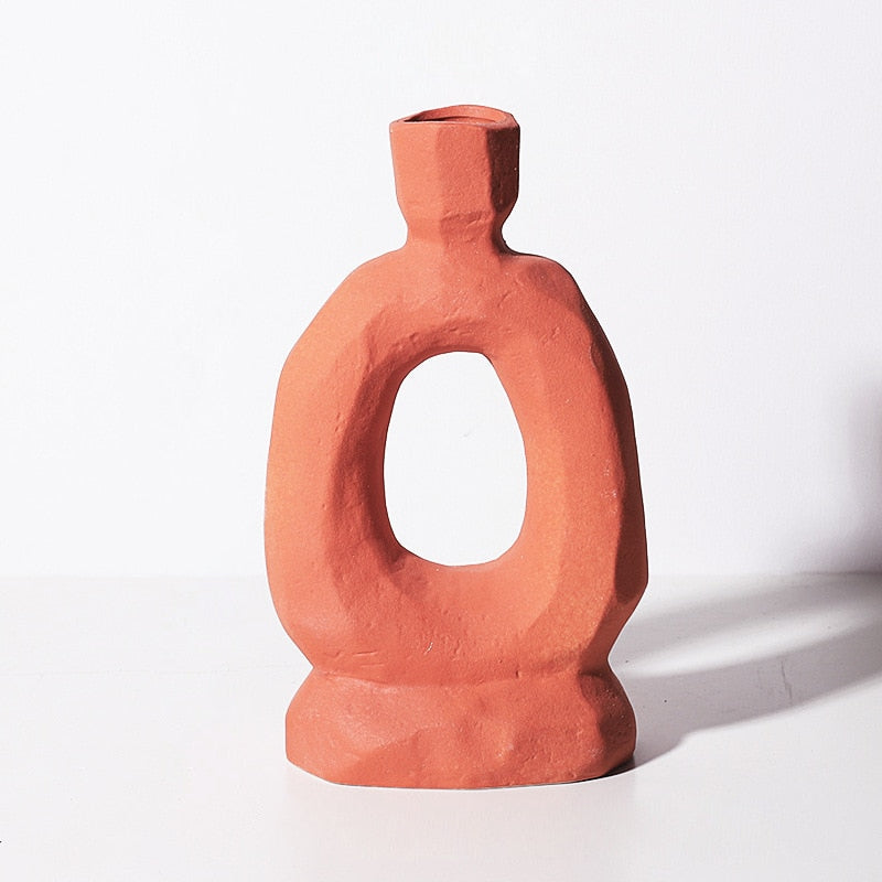 Handmade Attaya Textured Ceramic Vase - Modern Home Decor for Living Room, Dining Table & Wedding Centerpiece