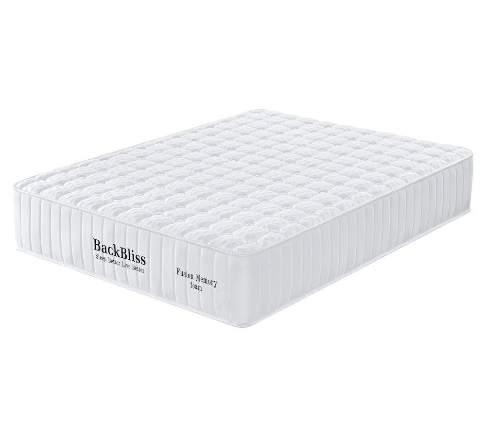 Back Bliss Fusion Memory Foam Mattress & Base - Queen Size Orthopedic Support for Back Pain Relief | Perfect for Bedroom, Guest Room & RV Use