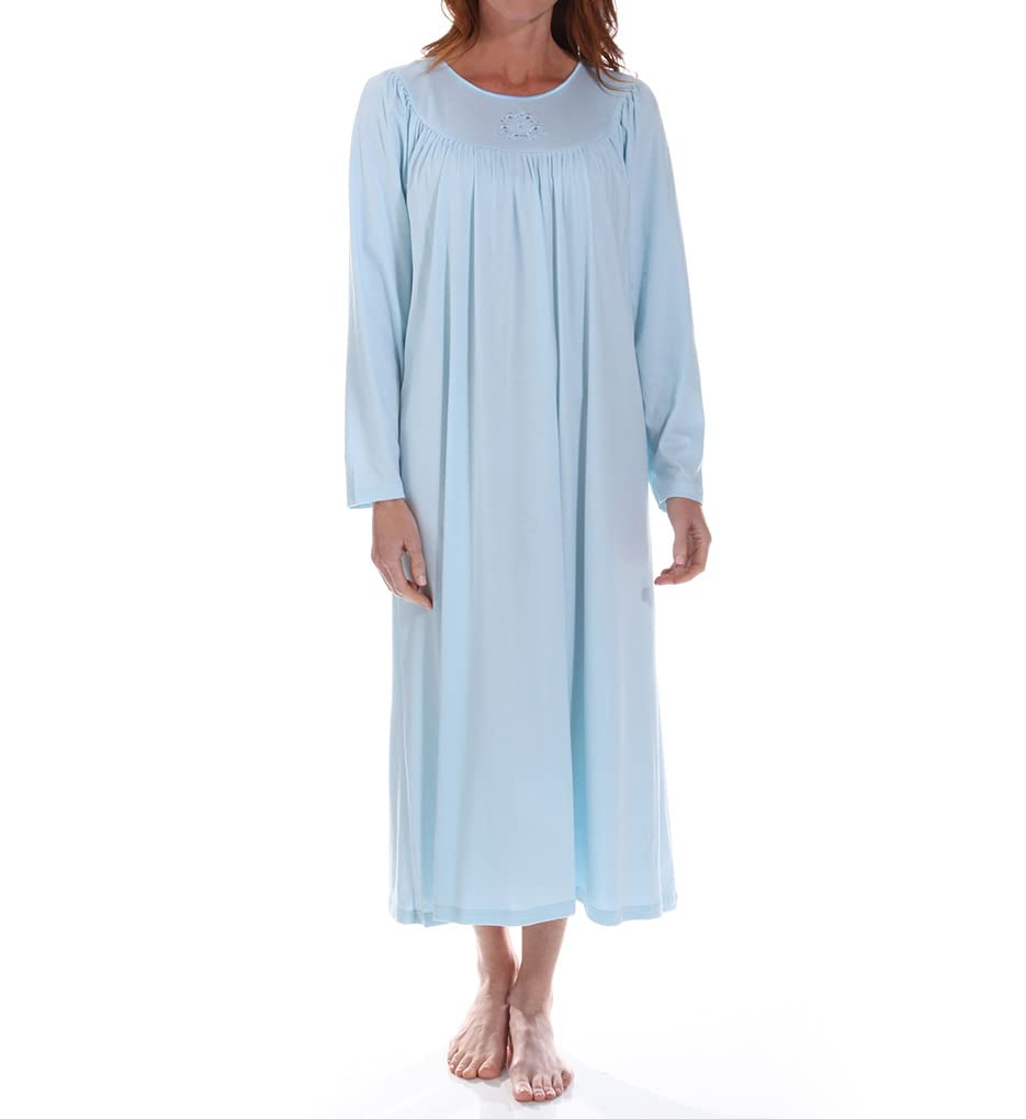 Soft Cotton Long Sleeve Nightgown for Women - Comfortable Sleepwear, Pink, Medium Size - Perfect for Relaxing at Home, Lounging & Cozy Nights
