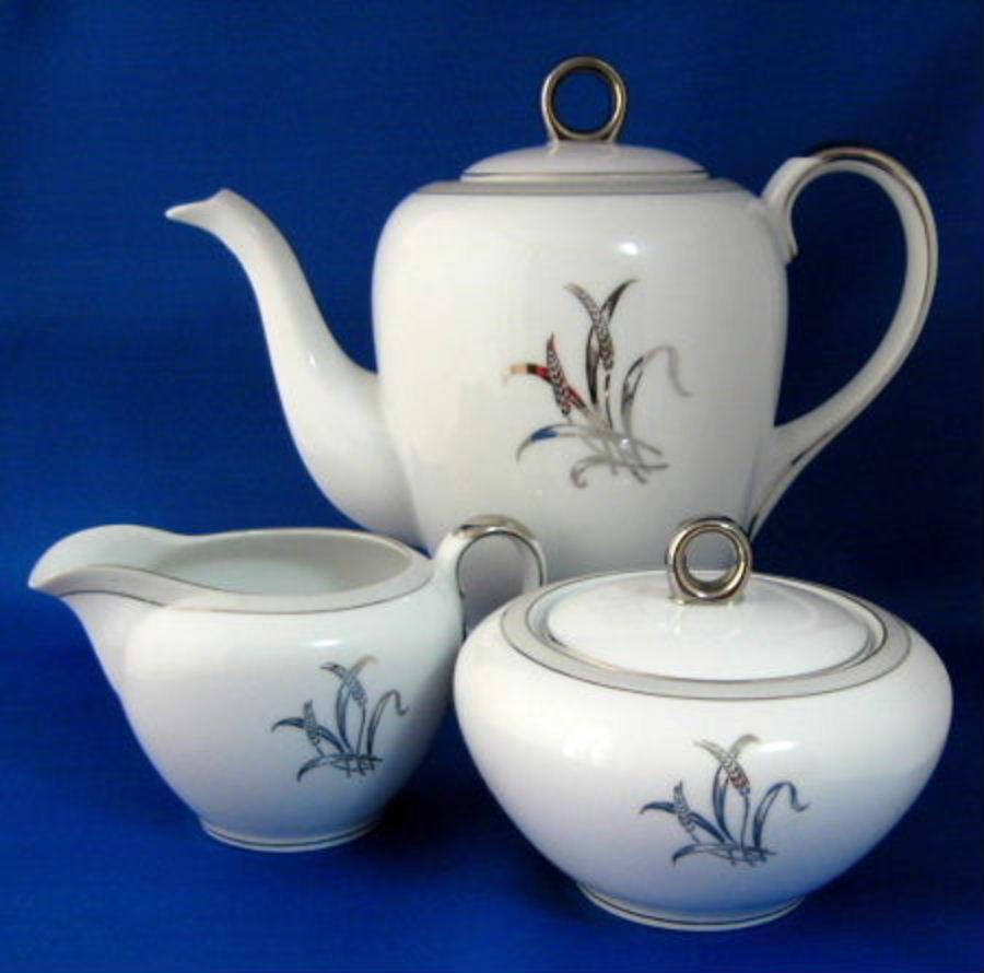 Vintage 1950s Paragon Japan 3-Piece Tea Set - Wheat Pattern Teapot, Creamer & Sugar Bowl | Elegant Tea Party, Afternoon Tea, Home Decor, Gift for Tea Lovers