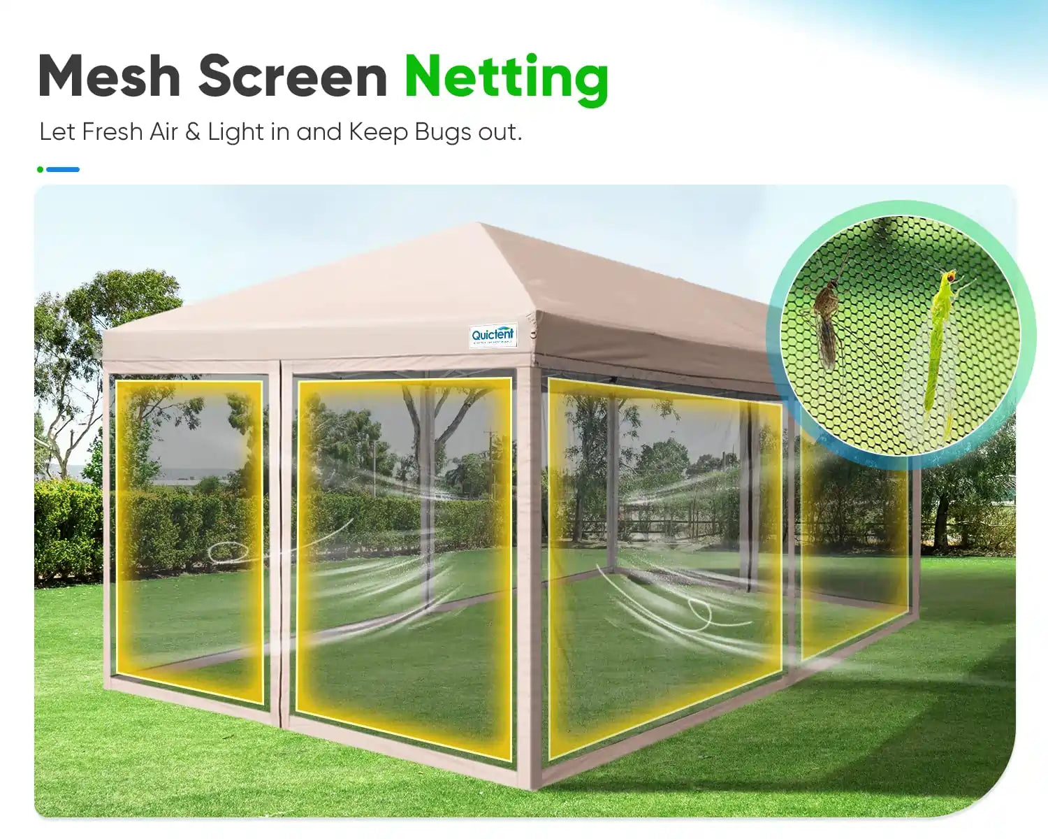10' x 20' Pop Up Canopy Tent with Screen Walls - Outdoor Party Shelter for Backyard, Beach, Camping & Picnic - UV Protection & Bug-Free Shade Solution