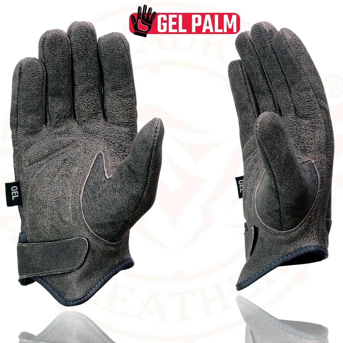 Milwaukee MG7511 Men's Motorcycle Gloves - Grey Leather with Gel Padding & Full Panel Cover for Comfort & Protection | Ideal for Riding, Commuting & Adventure Motorcycles