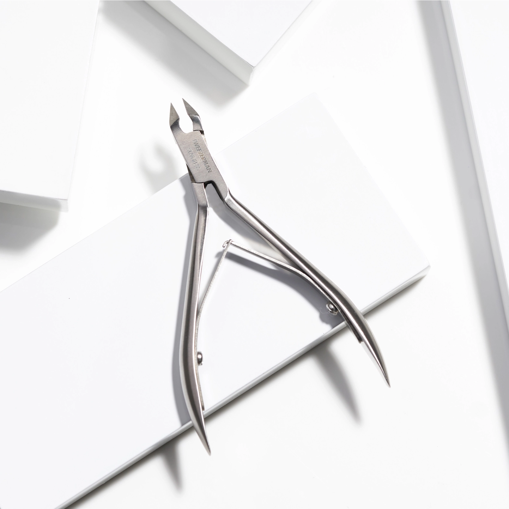 Tweezerman Rockhard Cuticle Nipper - Professional Stainless Steel Nail Clippers for Manicure & Pedicure - Perfect for Salon, Home Grooming & Travel Nail Care