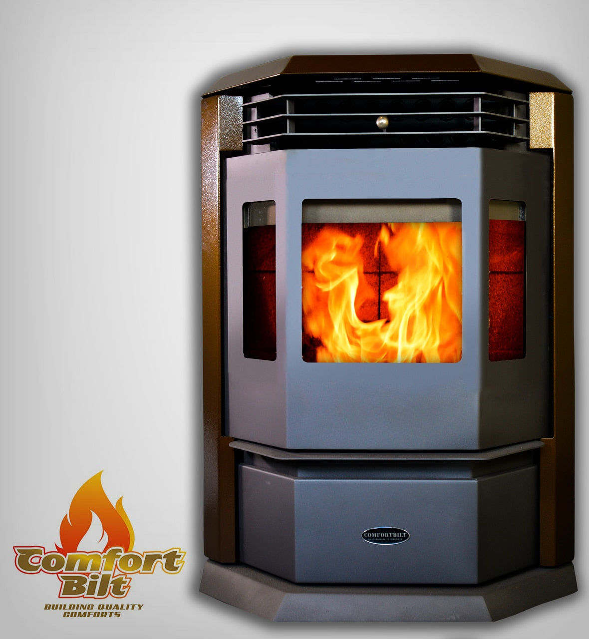 ComfortBilt HP22 Pellet Stove in Golden Brown - Energy Efficient Heating for Home & Cabin | Winter Warmth Solution