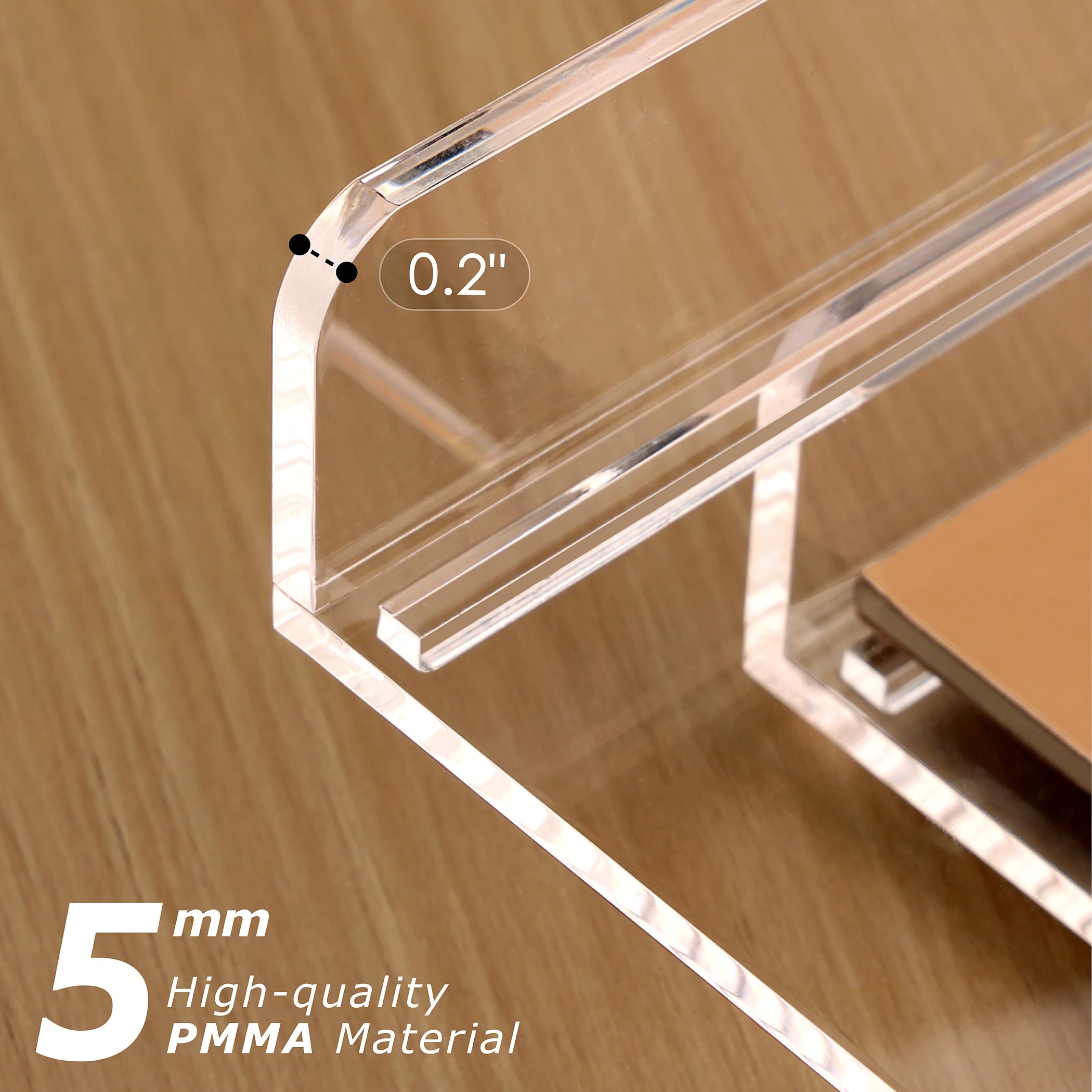 2-Pack Clear Acrylic Stackable Paper Letter Trays - A4 File Organizer & Desk Accessory for Office, Home, Workspace - 12.4
