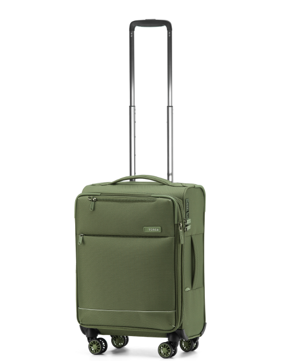 Tosca SO LITE New AIR5055 54cm Lightweight Cabin Spinner Luggage - Khaki | Perfect for Business Travel & Weekend Getaways