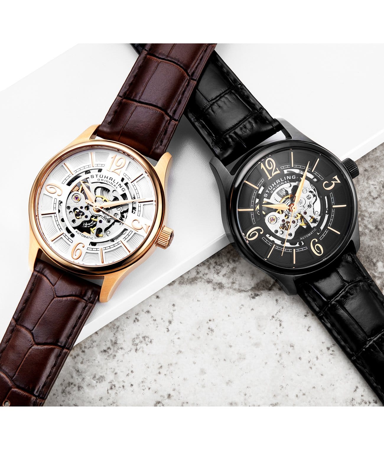 Delphi 992 Automatic 42mm Skeleton Watch for Men - Luxury Mechanical Timepiece with Open Heart Design - Perfect for Business, Formal Events & Gift Giving