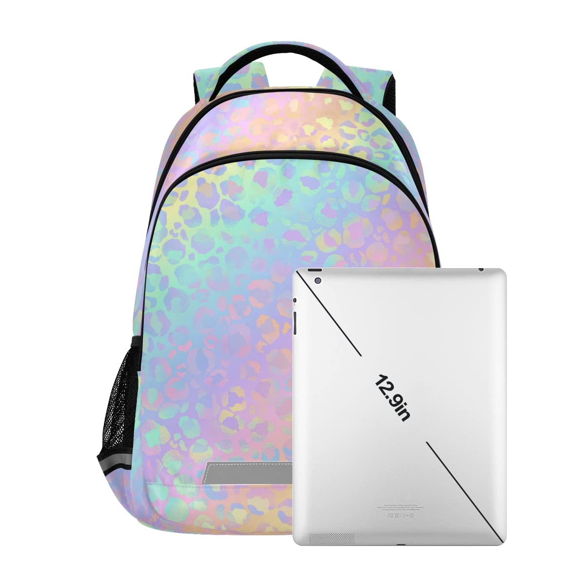 ALAZA Custom Leopard Print Rainbow Cheetah Backpack Purse - Personalized Laptop Bag for 13 14 15.6 Inch Notebook & Tablet - Stylish School & Casual Daypack for Women & Teens - Perfect for College, Work & Travel