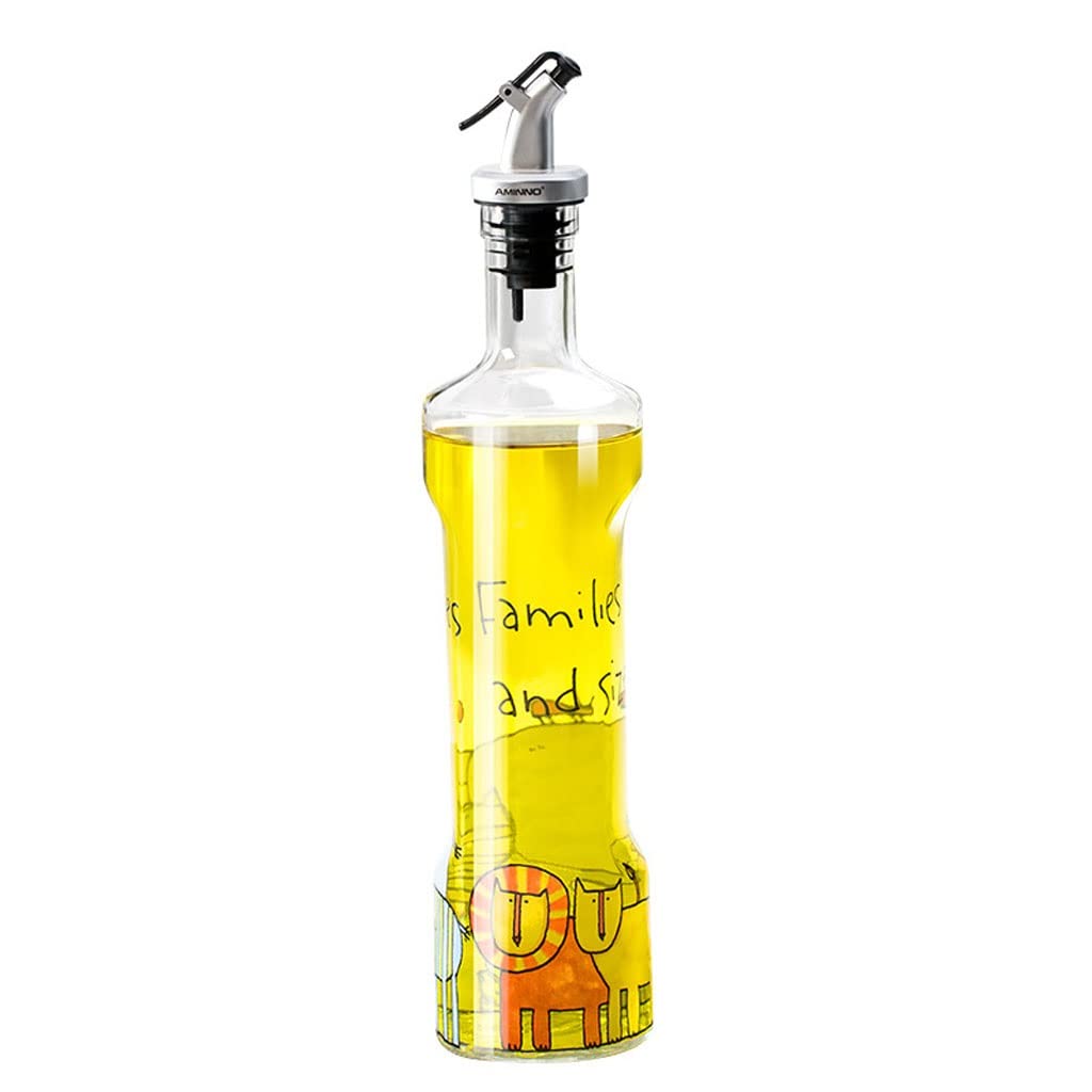 Premium 500ml Glass Olive Oil Dispenser & Vinegar Bottle - Healthy Kitchen Storage for Cooking, Salad Dressing & Gourmet Recipes - Creative Kitchen Accessories (Color: Clear)