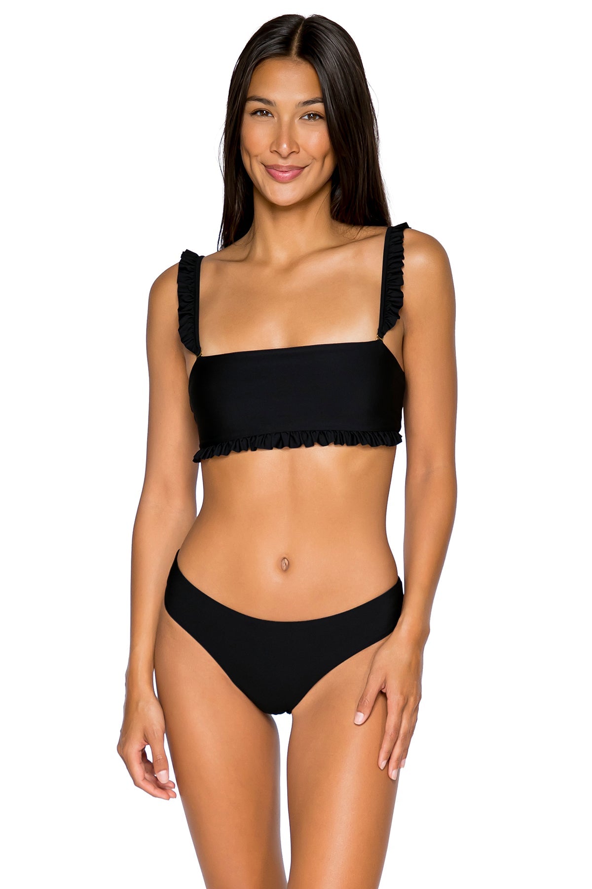 B Swim Black Out Rip Tide Hipster Bikini Bottom - High Waisted Swimwear for Women, Comfortable & Stylish Beach Bikini Bottoms | Perfect for Pool Party, Vacation & Summer Swimwear