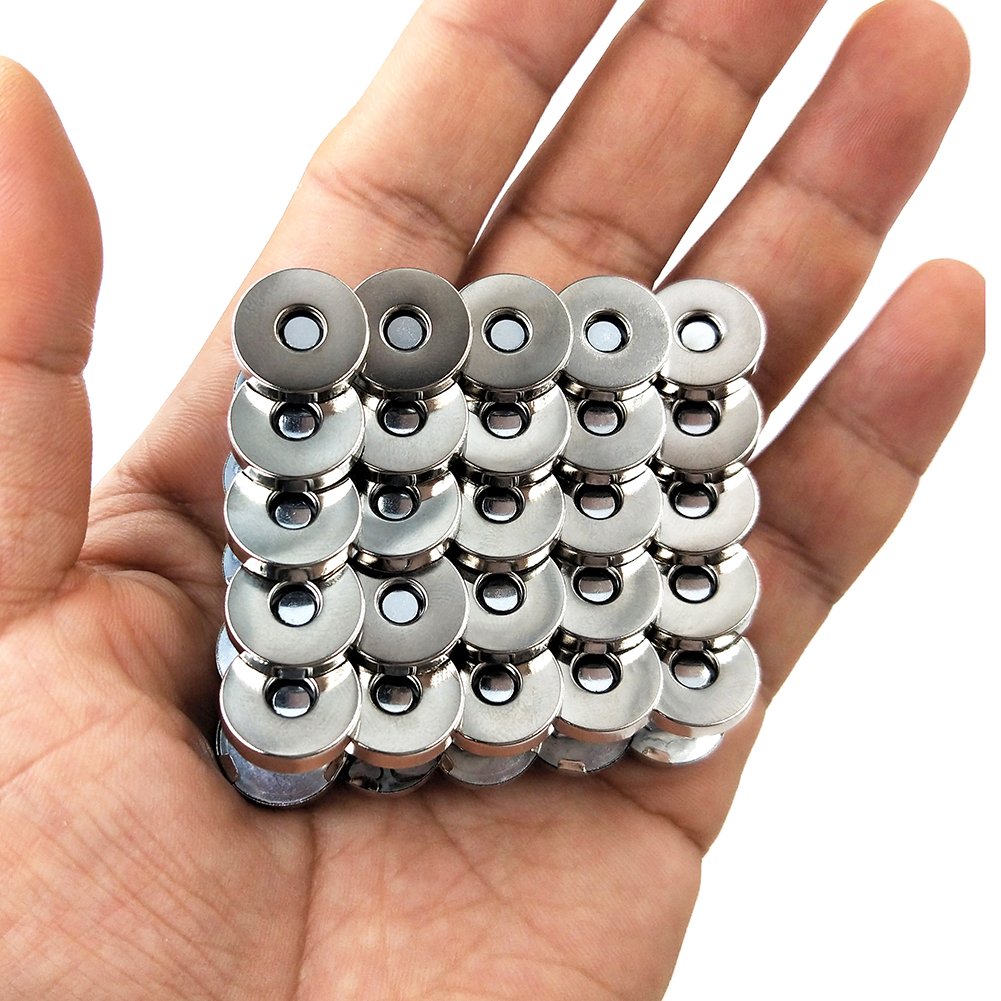 50 Sets Silver Magnetic Purse Snap Clasps Buttons - Strong Closures for Handbags, Purses, Clothing & Sewing Crafts - Perfect for DIY Fashion Accessories and Secure Bag Closures