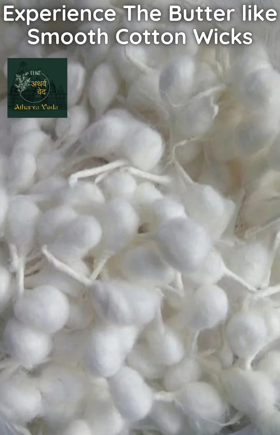 450+ Softest White Cotton Wicks for Pooja & Diya - Herbal Fragrance | Premium Round Cotton Wicks (Safed Rui Ki Bati) for Hindu Rituals, Prayer Lamps & Spiritual Ceremonies | Perfect for Daily Worship, Diwali & Temple Use
