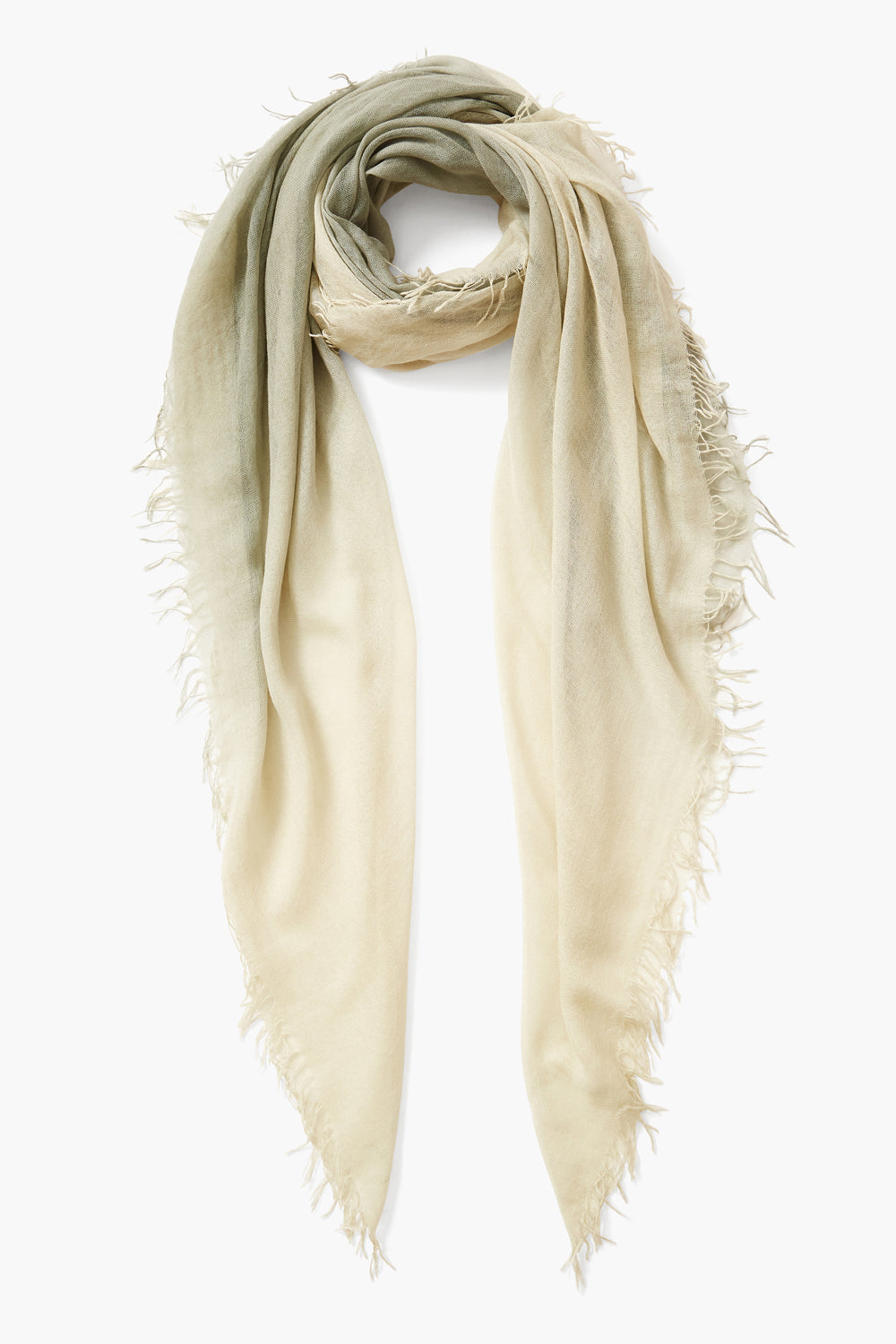 Luxury Cashmere Silk Blend Scarf - Sage Green Dip Dyed Shawl for Women, Soft & Warm Winter Accessory - Perfect for Gifts, Travel & Special Occasions