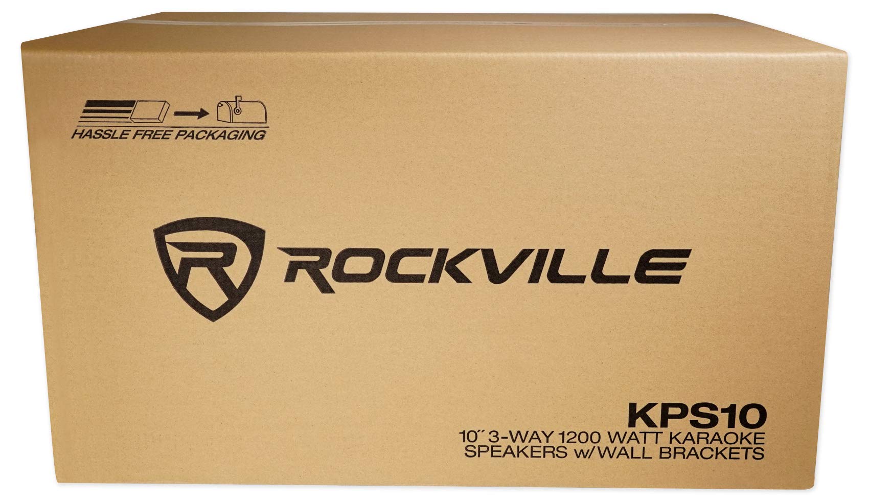Rockville KPS10 10-Inch 3-Way 1200W Professional Karaoke Speakers with Wall Mount Brackets - High Power MDF Cabinet for Home Theater, Parties & Stage Performances (Black)
