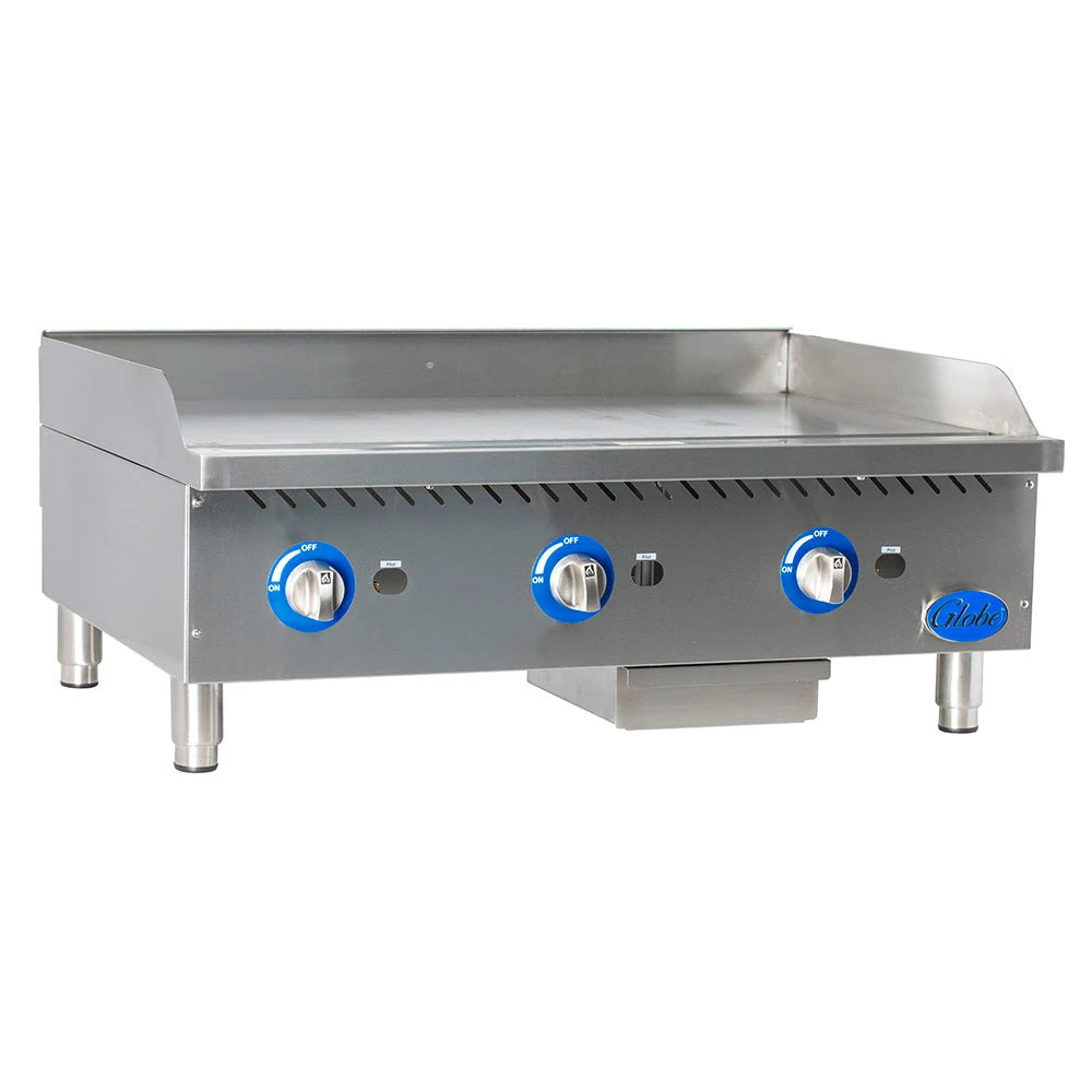 Globe GG36G 36-Inch Commercial Natural Gas Griddle with Manual Controls - Perfect for Restaurants, Diners & Food Trucks