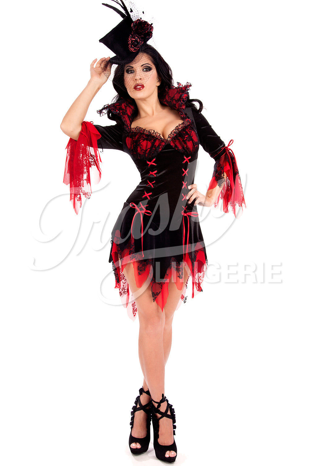 La Vampira de Noche Dress - Elegant Gothic Vampire Costume for Women | Perfect for Halloween, Cosplay & Themed Parties