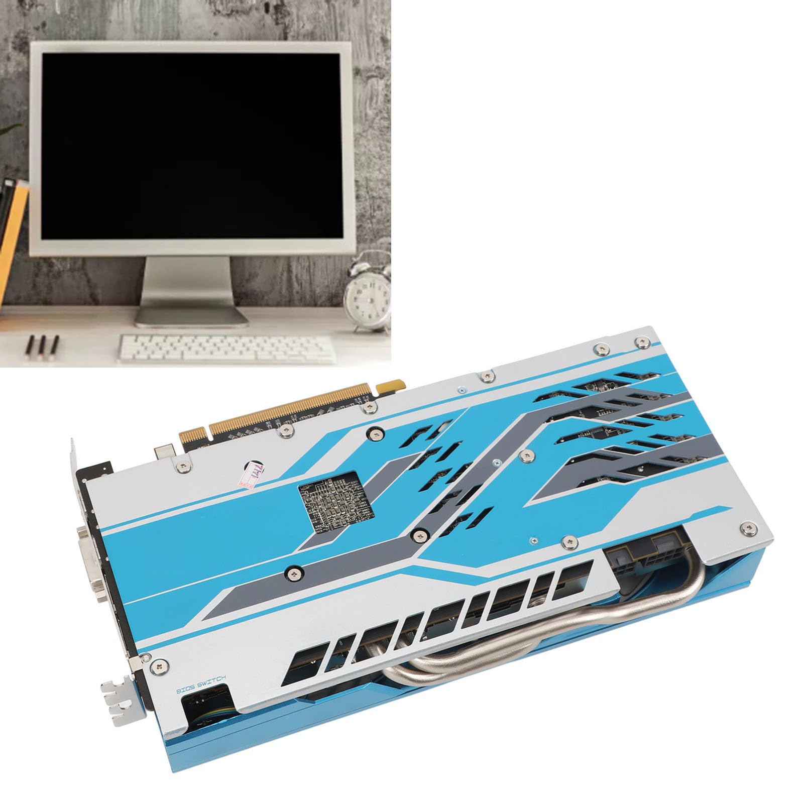 SHYEKYO RX590 8GB GDDR5 256-bit Gaming Graphics Card - PCIe 3.0 x16, Dual Fan Cooling, 4K HDMI Support (4096x2160) for High-Performance PC Gaming, Video Editing & Cryptocurrency Mining