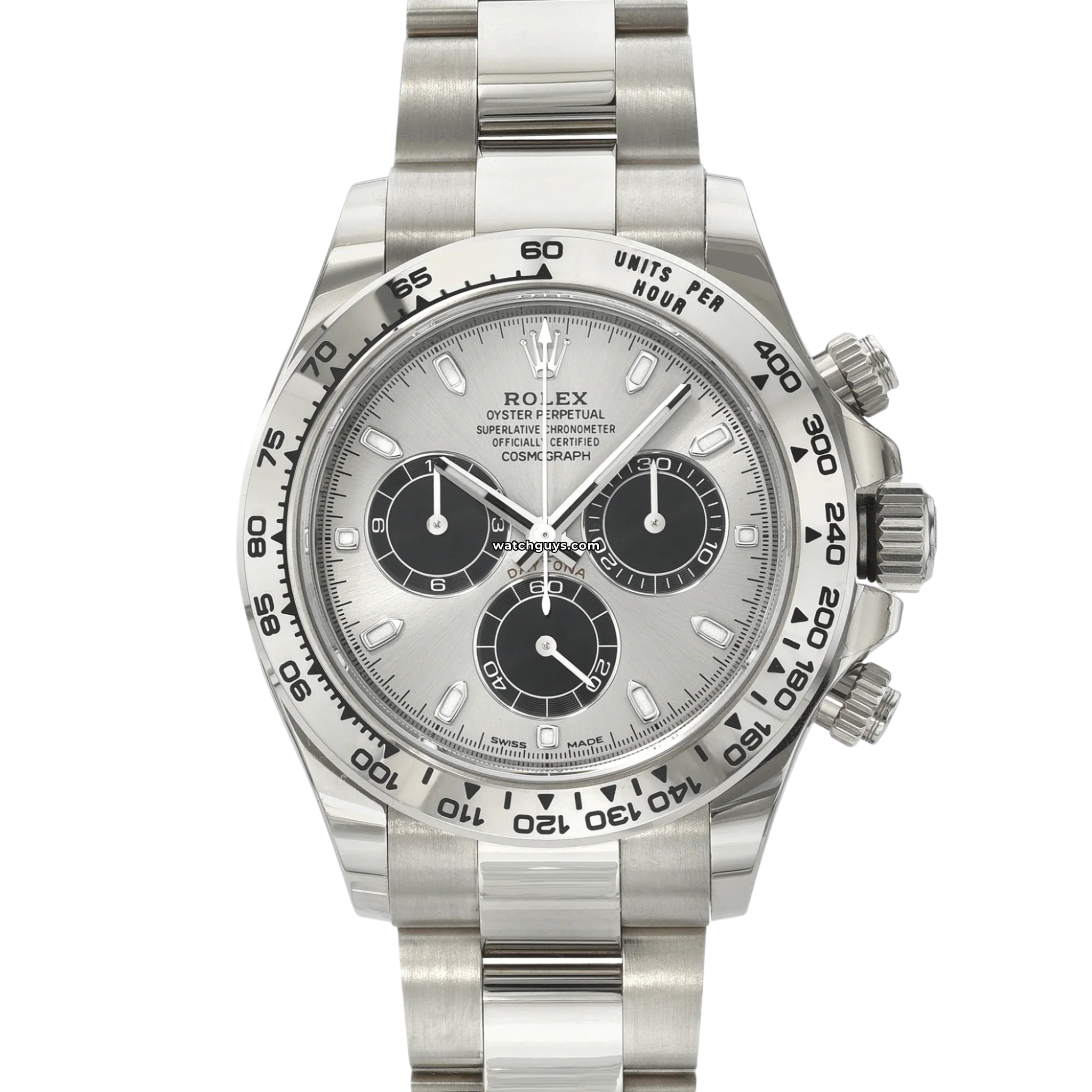 Rolex Daytona 116509 Men's Watch - 18K White Gold Case with Steel Dial - Luxury Chronograph for Business, Gifts & Special Occasions