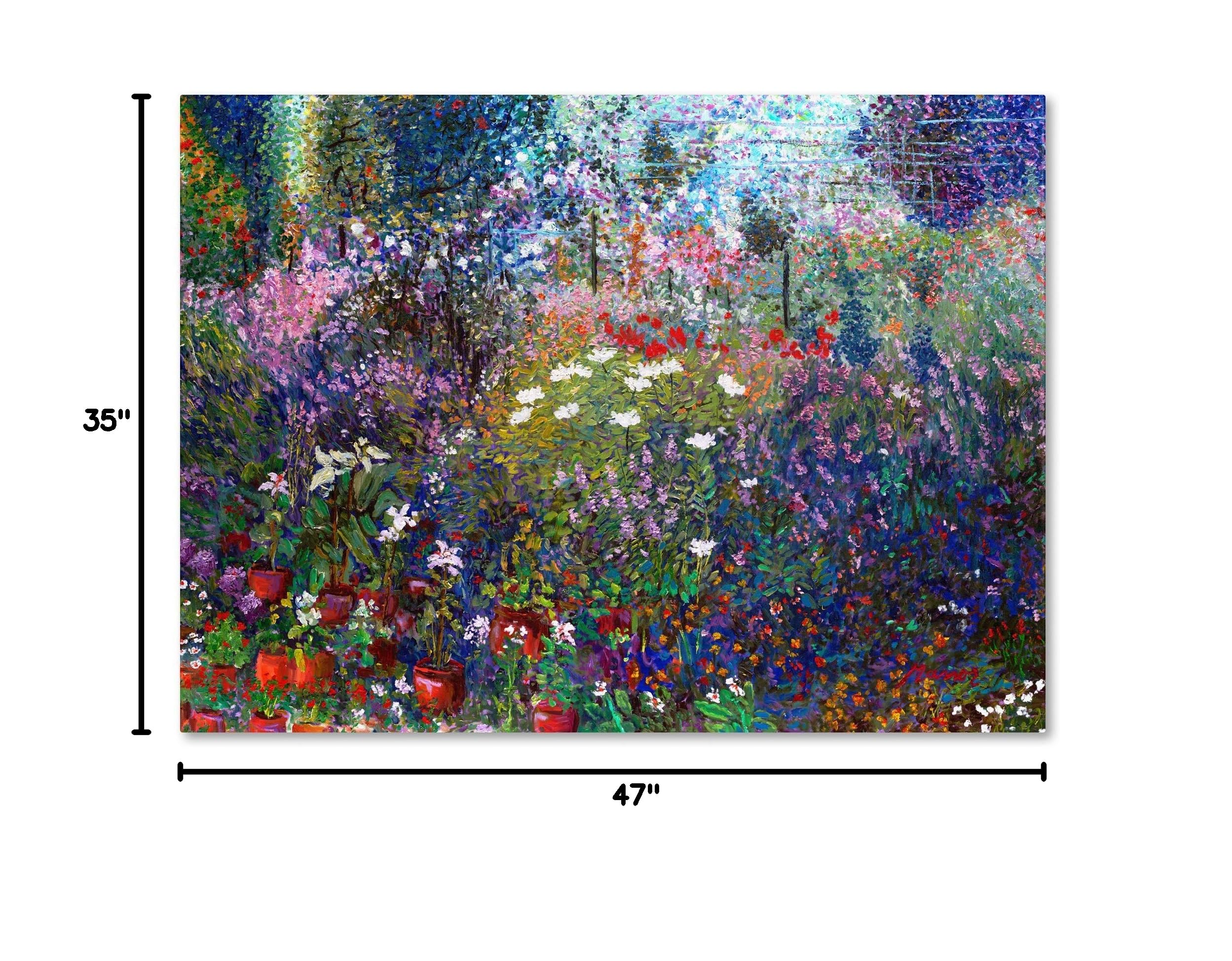 Trademark Fine Art Garden in Maui II Canvas Wall Art Print by Manor Shadian - 35x47 Inches - Tropical Hawaiian Landscape Painting for Living Room, Bedroom & Office Decor