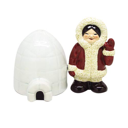Ceramic Eskimo and Igloo Salt and Pepper Shakers Set - Cute Kitchen Decor for Home, Restaurant, or Gift - Perfect for Winter Themed Dining and Holiday Decorations