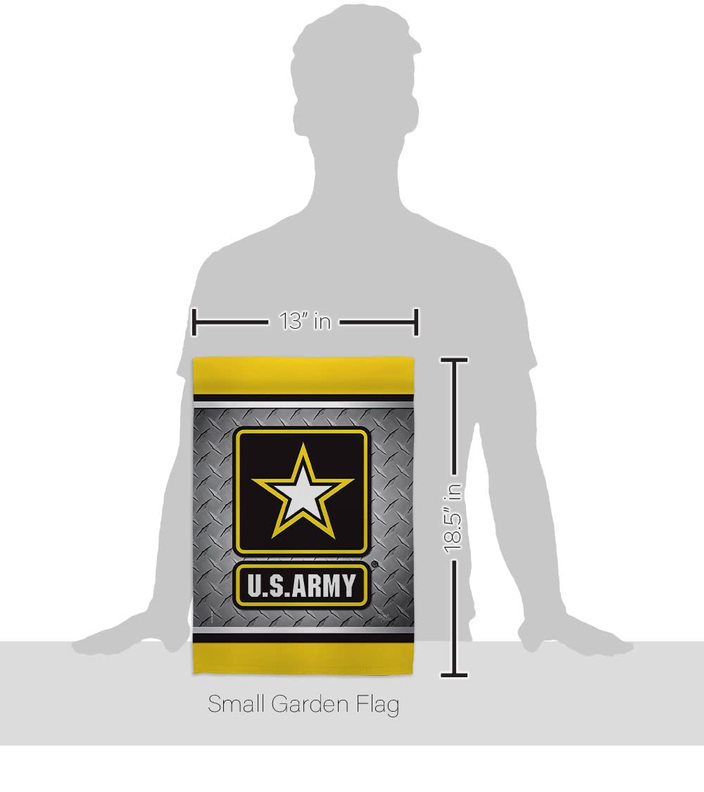 US Army Steel Garden Flag Set with Stand - Military Veteran Yard Decoration for Patriotic Home & Outdoor Use