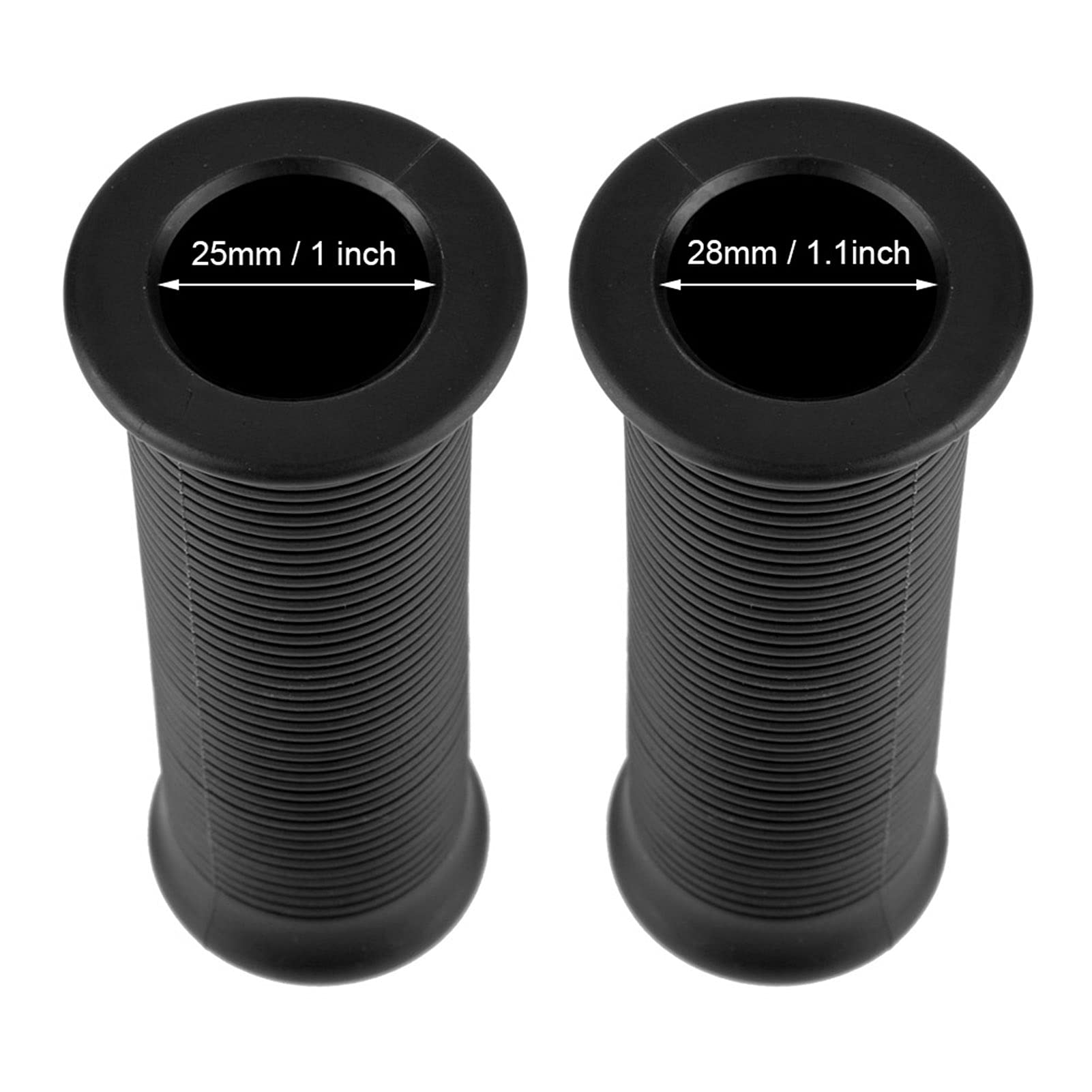 Premium Bike Handlebar Grips - Universal 25mm & 28mm Anti-Slip Rubber Grips for BMX, Mountain Bike, Scooter & Folding Bikes (Black) - Perfect for Commuting, Off-Road Cycling & Urban Riding