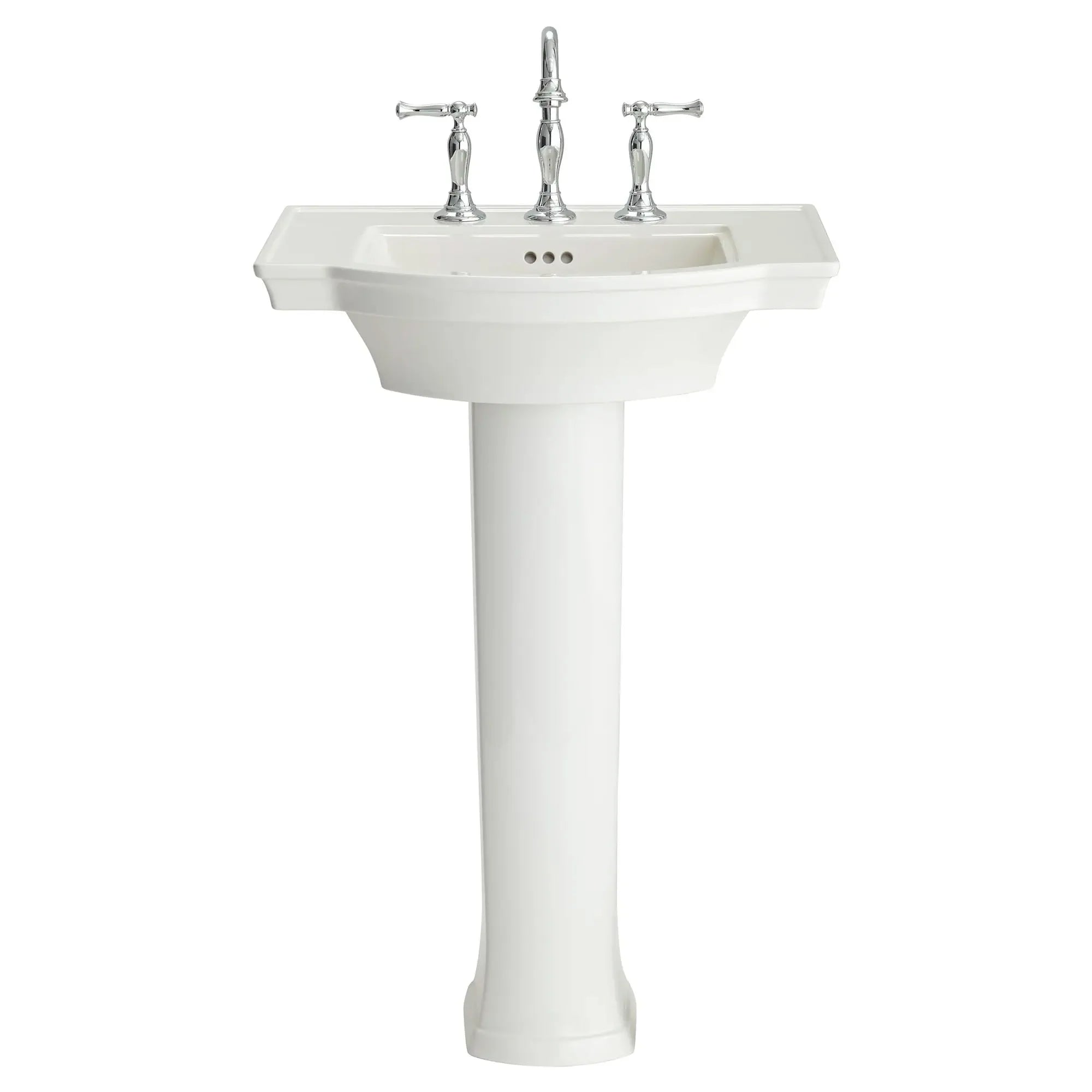 Estate® 8 Inch Widespread Pedestal Bathroom Sink Top - Modern Vanity Basin for Powder Room & Guest Bathroom Decor