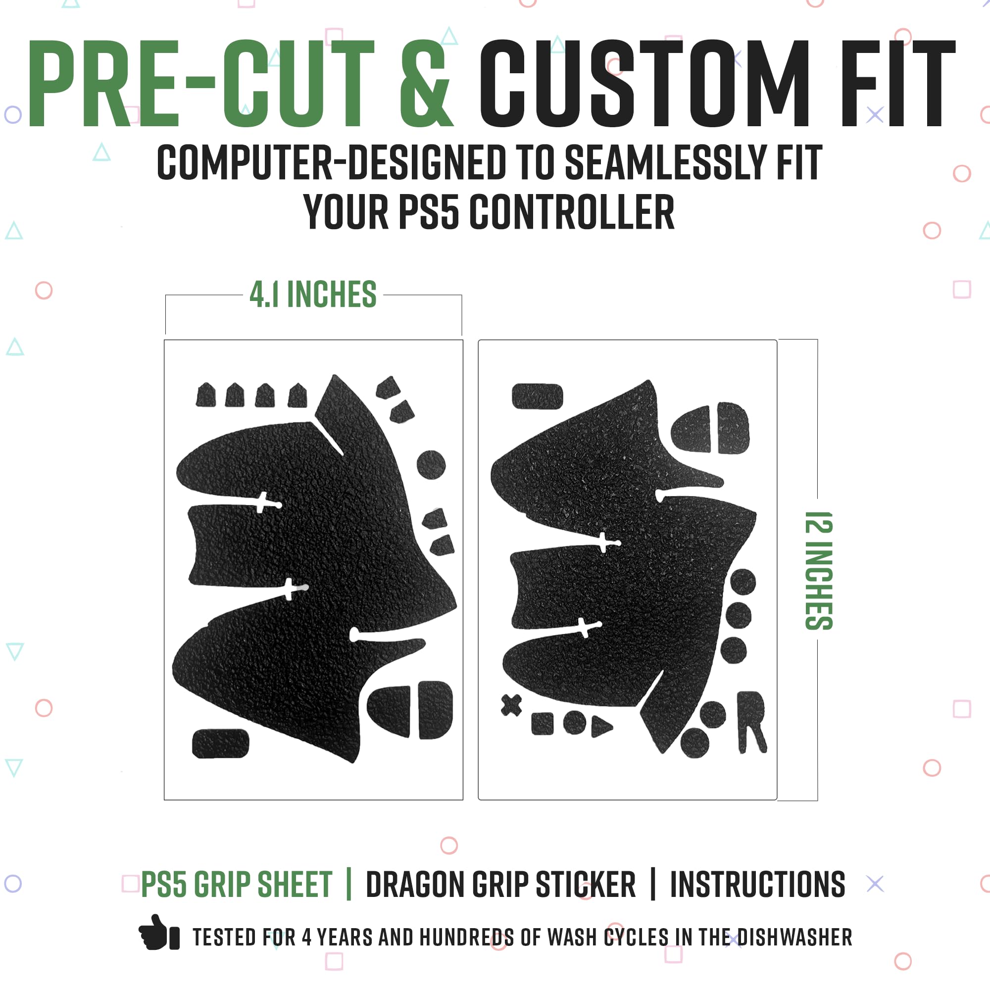 Premium PS5 Controller Grip Set - 22-Piece Black Non-Slip Rubber Gaming Grip Stickers for Enhanced Control | Perfect Fit for Handles, Triggers & D-Pad | Sweat-Resistant Textured Design (2-Pack) | Ideal for Competitive Gaming, Long Sessions & Improved PS5 Gameplay