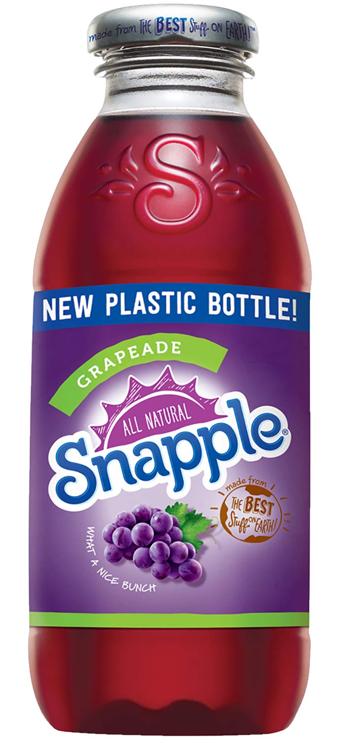 Snapple Grapeade - 16 fl oz (24 Pack) - Refreshing Grape Flavored Drink for Parties, Picnics & Office Snacks - Bulk Plastic Bottles for Convenient Serving