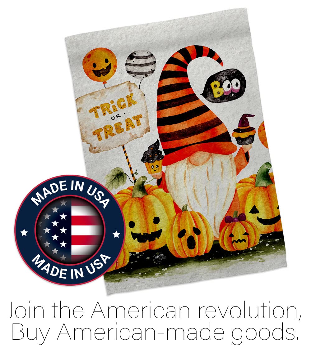 Boo Gnome House Flag - Double-Sided Fall & Spring Garden Decor for Yard