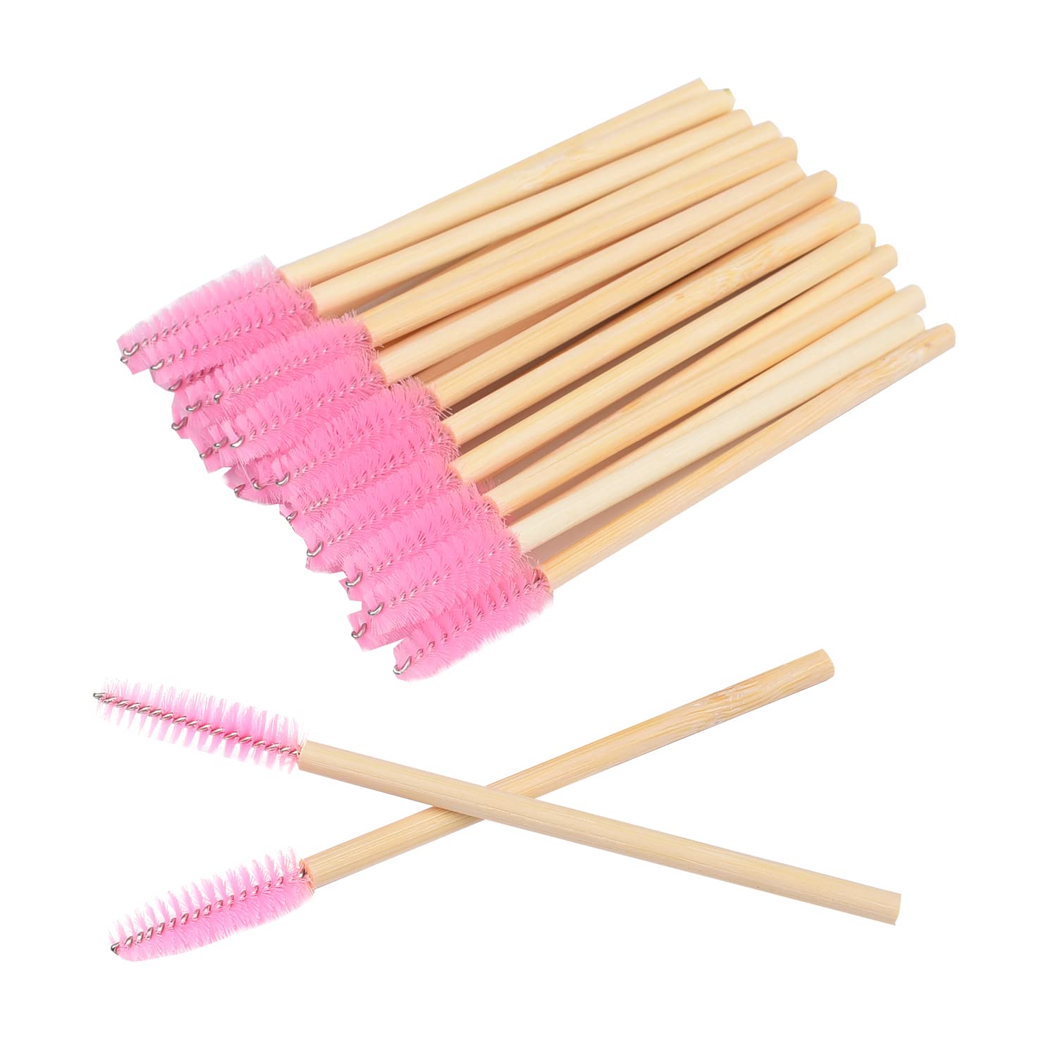 XNHIU 48 Pack Bamboo Lash Mascara Wands - Professional Eyelash Extension Brushes & Applicators for Salon & Home Use - Perfect for Lash Extensions, Makeup Artists & DIY Beauty