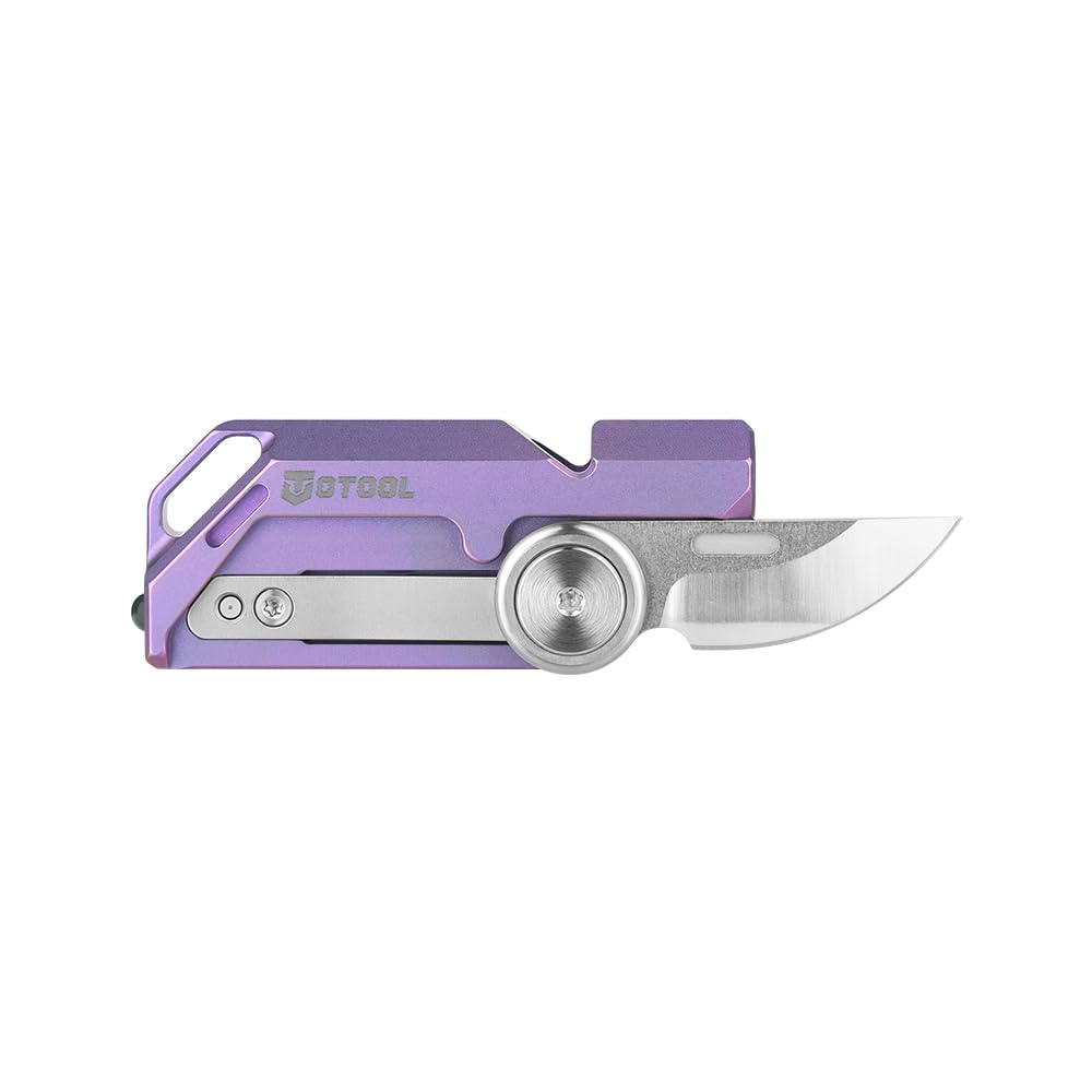 OKNIFE Titanium Purple Emergency Survival Whistle with Knife - Perfect for Hiking, Camping, and Outdoor Adventures