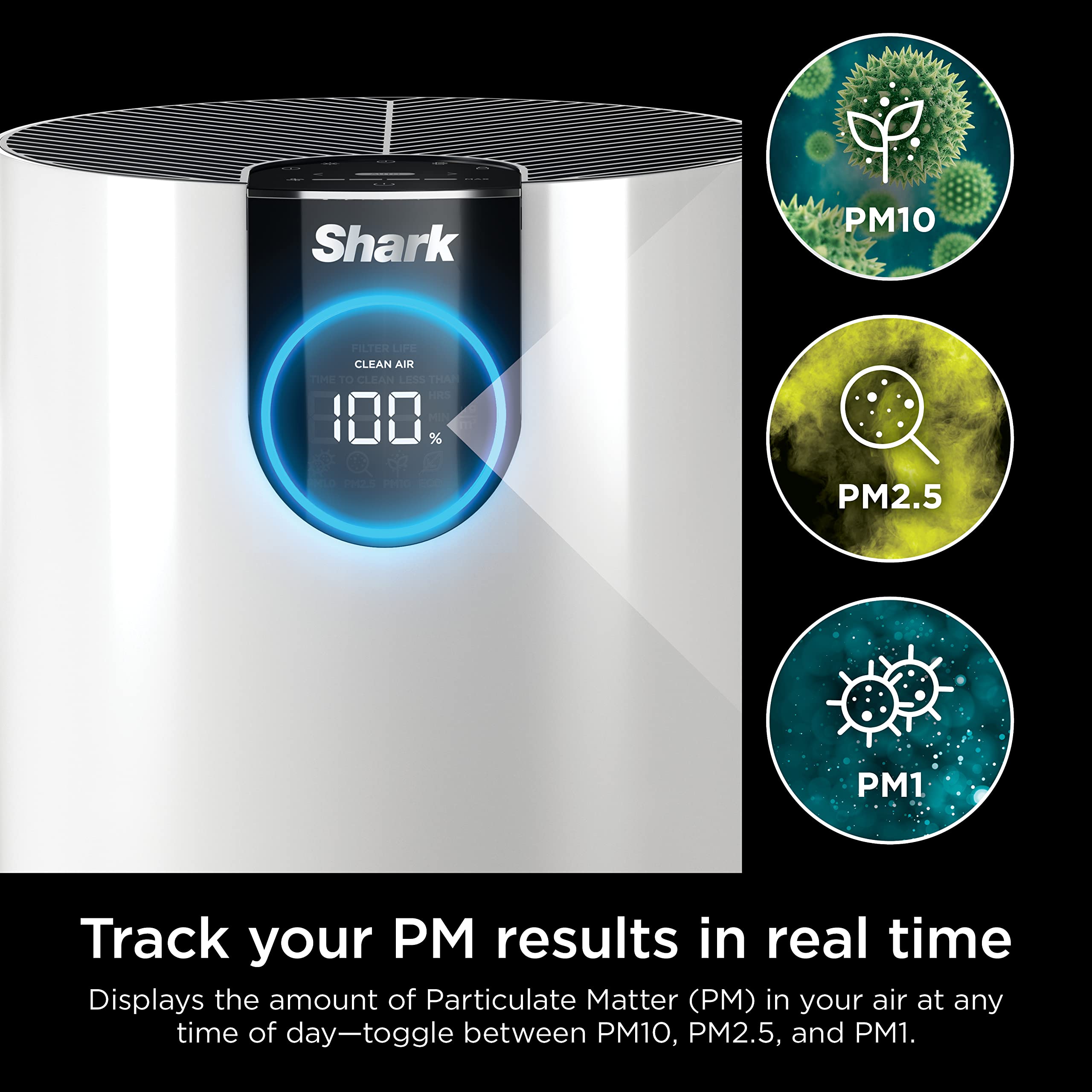 Shark HP102 HEPA Air Purifier for Bedroom, Office & Dorm - 500 Sq Ft Coverage, Odor Eliminator, Removes Smoke, Dust, Allergens & Pet Dander - Perfect for Allergy Relief, Asthma Support & Cleaner Indoor Air in Homes with Pets or Smokers
