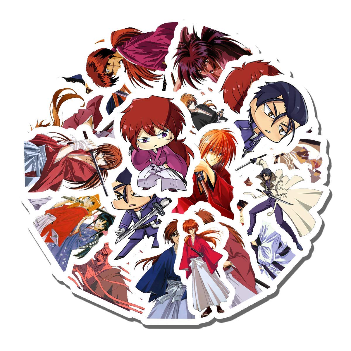 20 PCS Kenshin Aesthetic Vinyl Stickers - Colorful Waterproof Decals for Water Bottles, Laptops, Cars, Bikes, Luggage & More | Perfect for DIY Decor, Scrapbooking & Personalizing Your Belongings