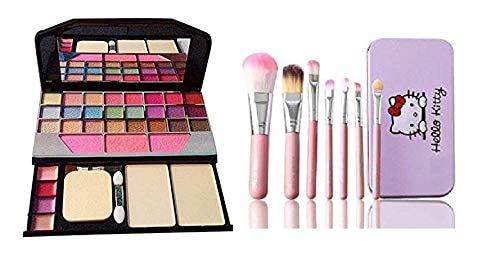 ClubComfort 6155 Professional Makeup Kit with 7-Piece Brush Set - Perfect for Everyday Makeup, Travel & On-the-Go Beauty (Foundation, Eyeshadow, Blush Application)