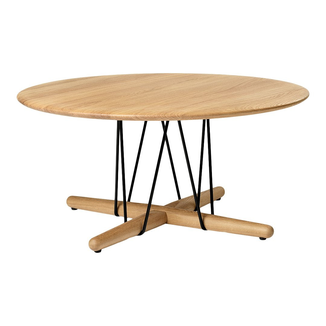 Modern E021 Embrace Lounge Coffee Table - Stylish Round Glass Top with Sturdy Metal Base for Living Room, Office & Lounge Areas