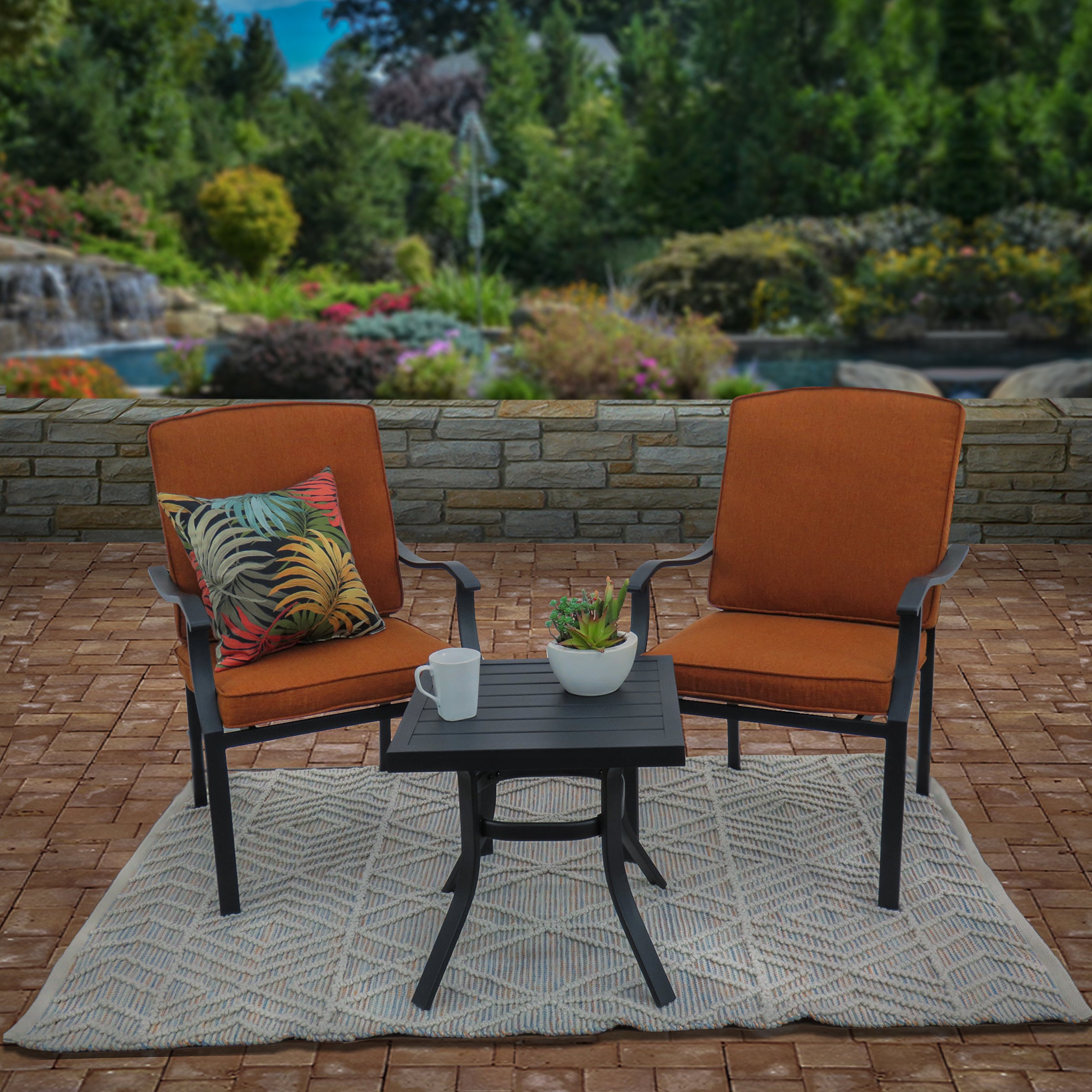 5x7 ft Multicolor Hand Woven Outdoor Rug - Durable & Waterproof - Perfect for Patio, Deck, Garden & Poolside Use