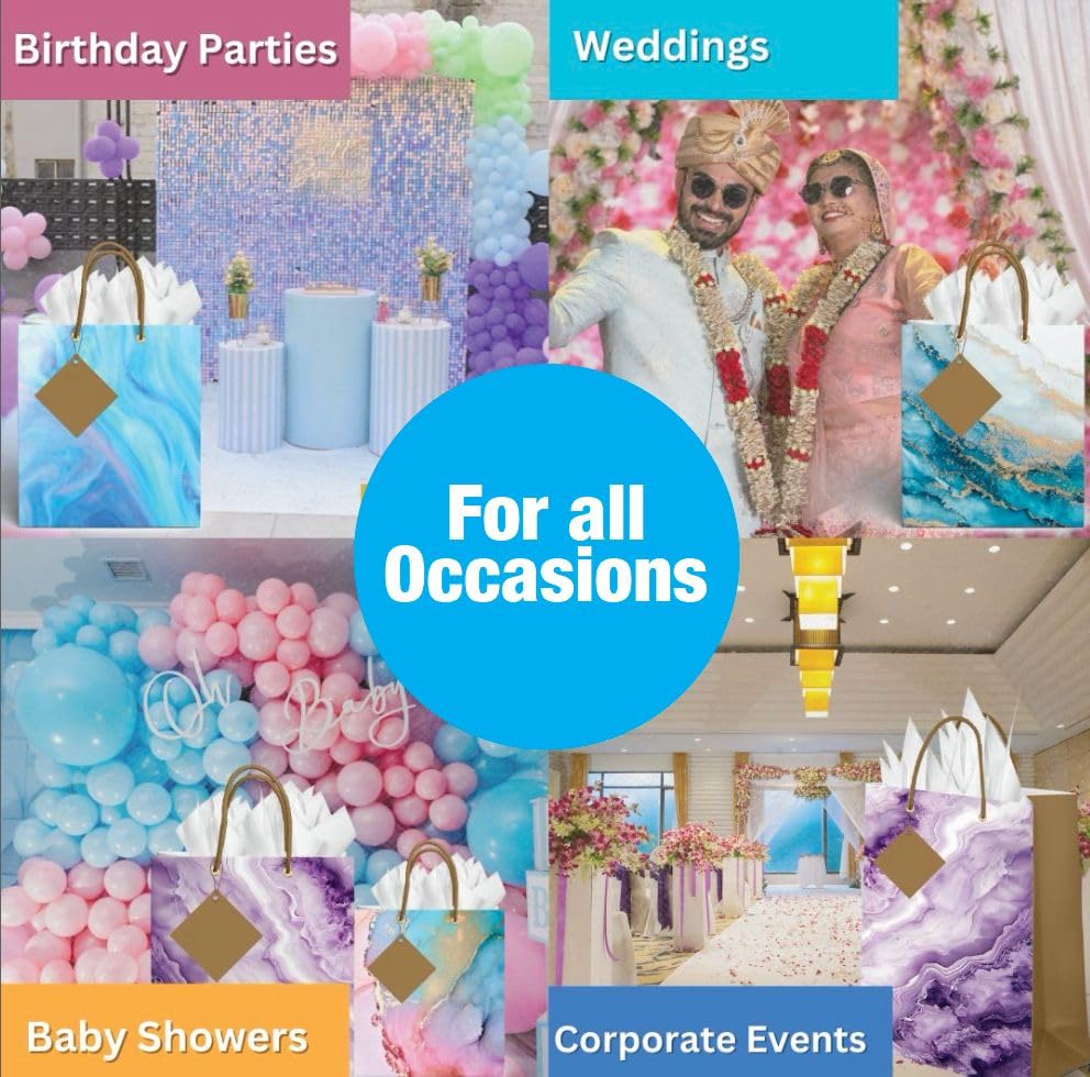 Sainet™ Gift Bags with Thank You Card - Pack of 5 for Party Favors