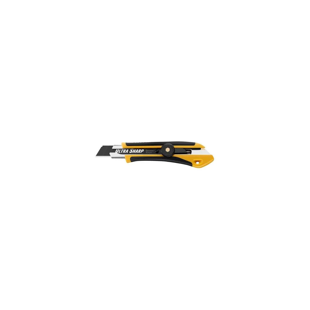 Heavy Duty Utility Knife with Snap-Off Blades - Black & Yellow Safety Cutter for Box Opening, Packaging, and DIY Projects