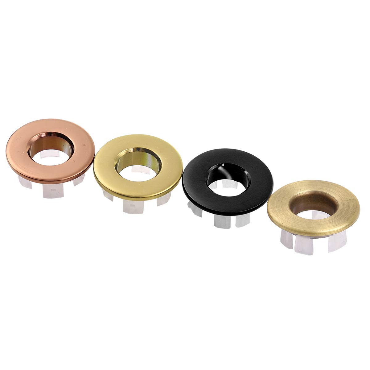 iiniim Sink Overflow Ring Cover - Bathroom Sink Hole Trim, Round Hole Insert Spares (Mixed Colors) - Prevent Clogs & Enhance Bathroom Decor