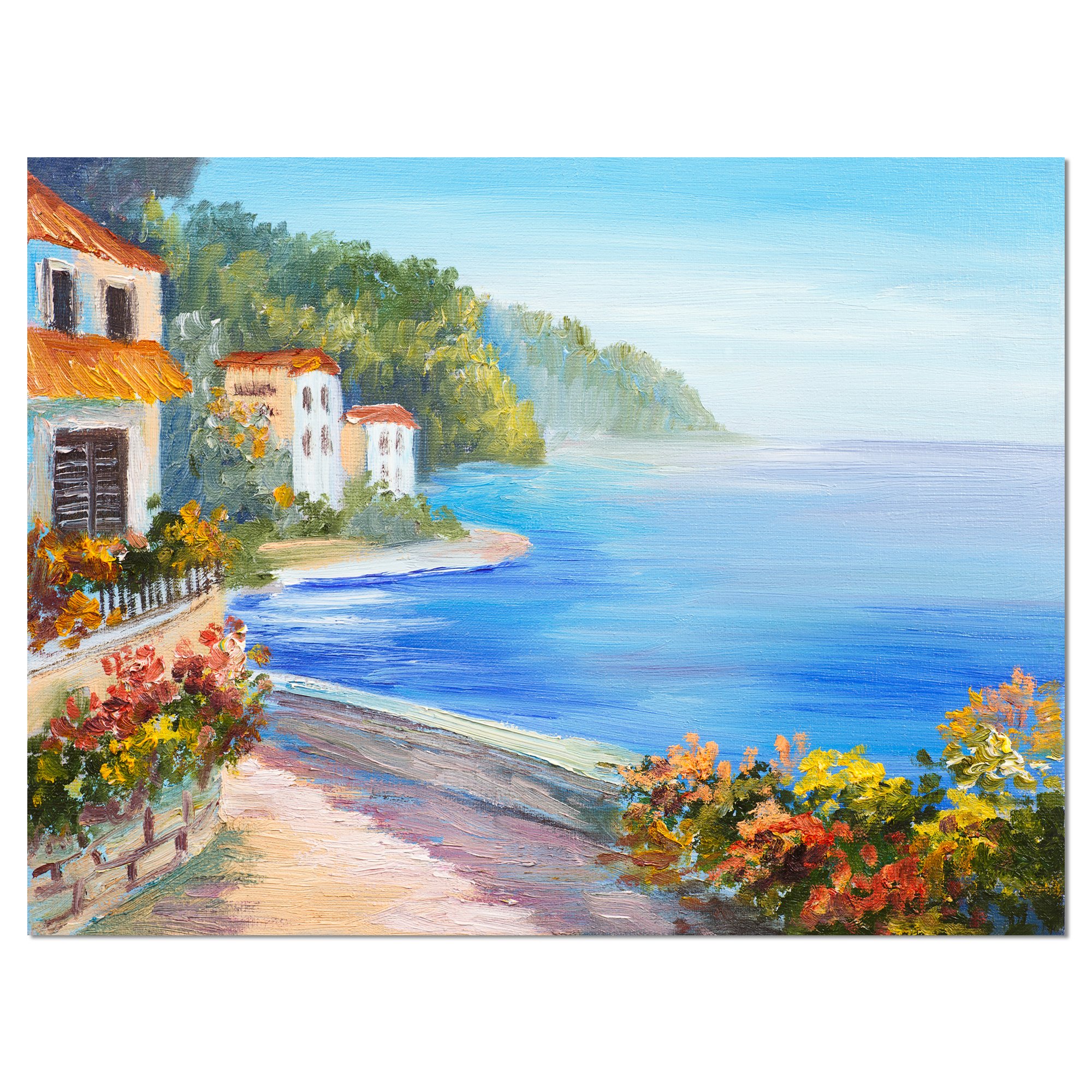 Blue Sea Landscape Art Print Canvas - Coastal Home Decor Wall Art for Living Room, Bedroom & Office