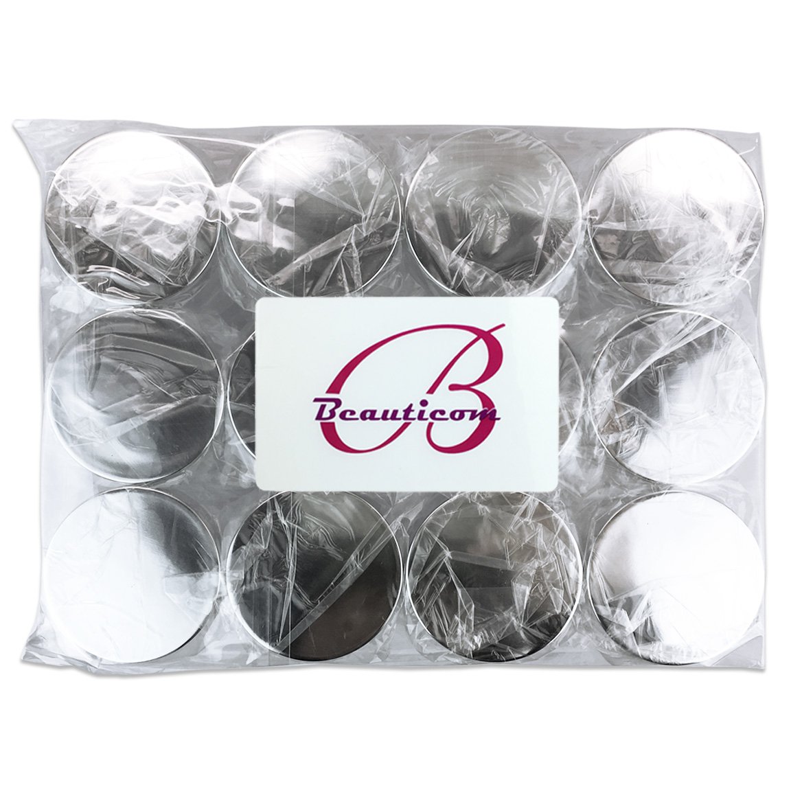 Beauticom 30G/30ML (1 Oz) Round Clear Plastic Jars with Flat Top Lids - BPA Free Food Storage Containers for Herbs, Spices, Loose Leaf Tea, Coffee, Cosmetics & DIY Crafts (24 Pack, Silver) - Perfect for Kitchen Pantry Organization & Small Item Storage
