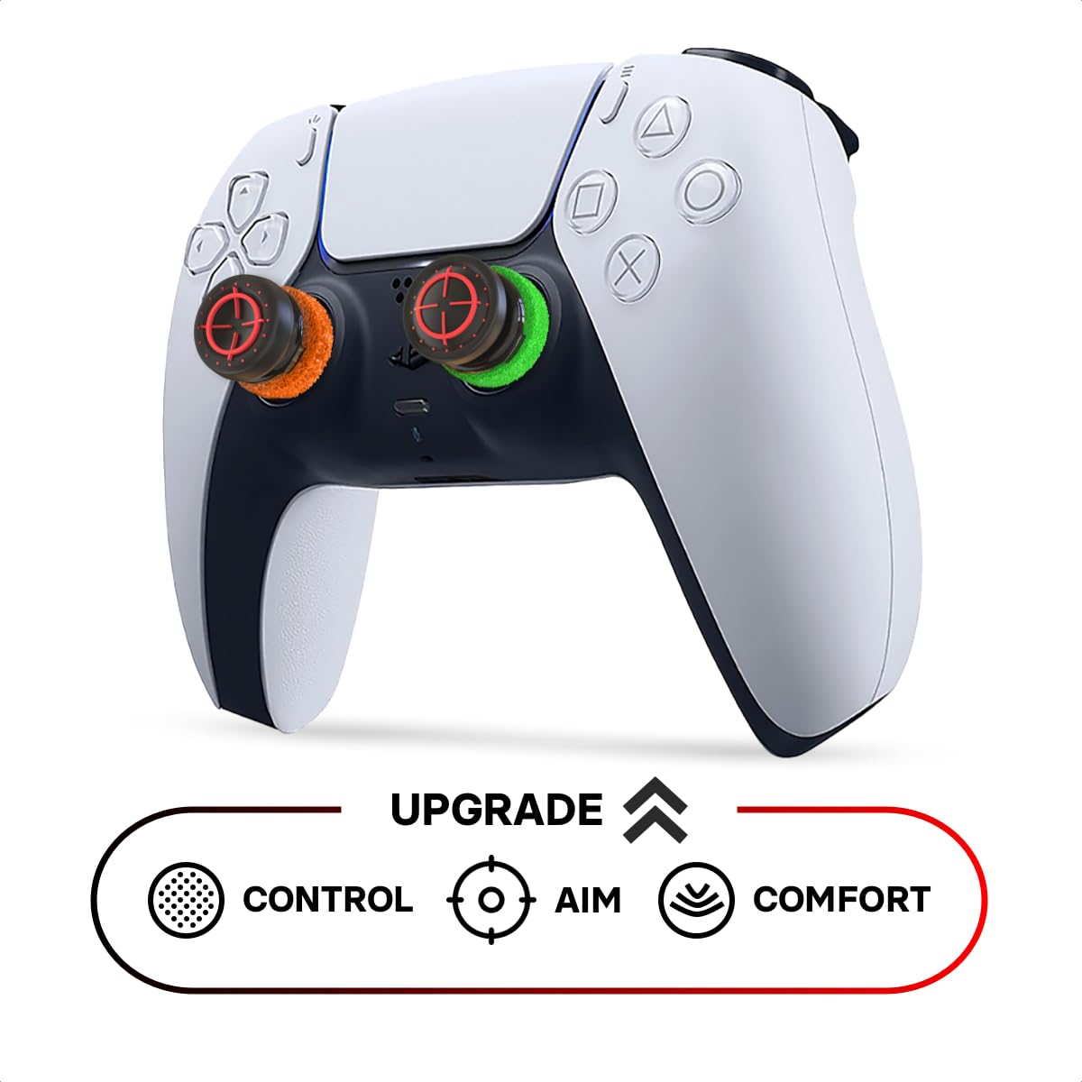 ProFPS PS5 Controller / PS4 Controller Gaming Accessory - 6X Precision Rings & 2X Mixed Thumbstick PS5 Duo Pack - Aim Assist & Aimbot Accessories for PS5 & PS4 - Perfect for FPS Gaming & Competitive Play