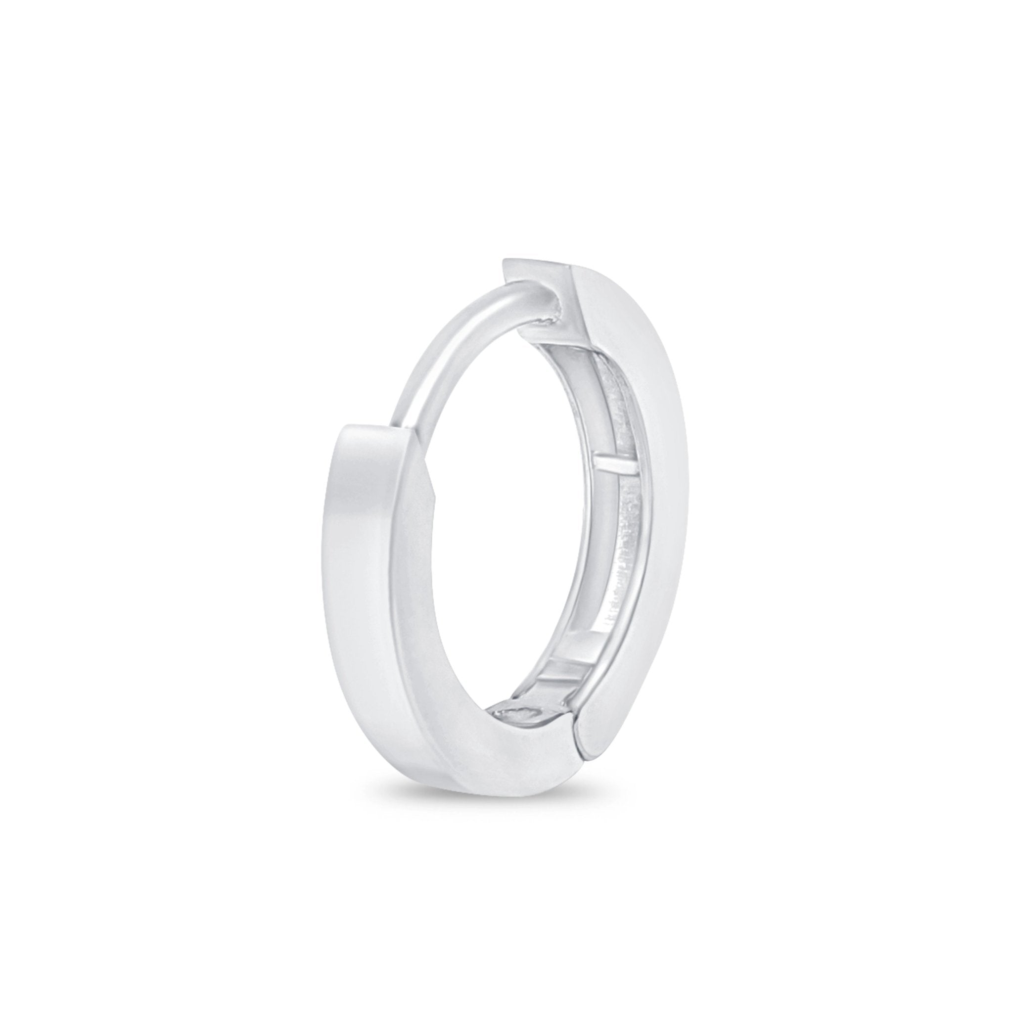 14K Solid White Gold Mini Hoop Earrings for Women - Dainty Everyday Studs, Perfect for Work, Date Night & Gifting