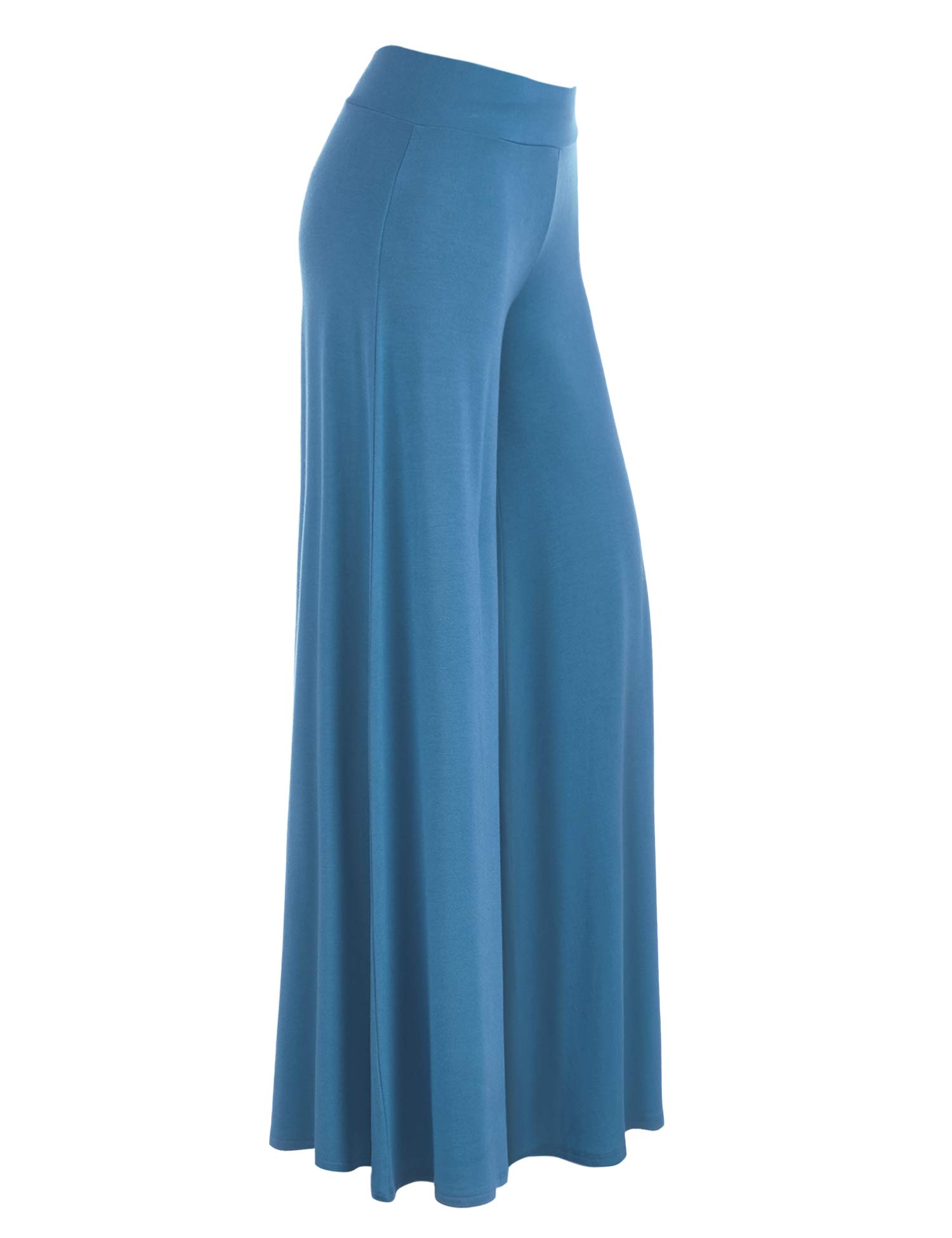 Johnny Women's Solid Wide Leg Palazzo Pants - Stretchy, Comfy & Casual Lounge Wear for Relaxing at Home, Yoga, or Travel