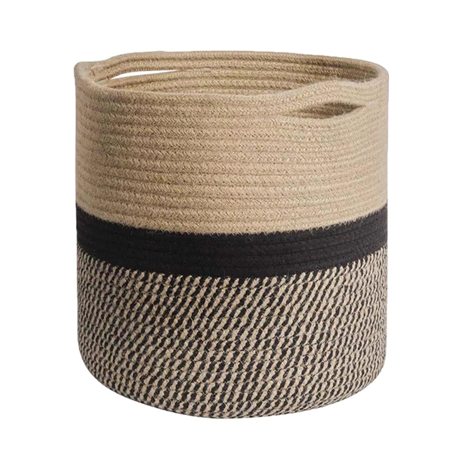 BebLP Cotton Rope Woven Basket with Handles - Stylish Plant Pot Holder for Indoor & Outdoor Decor | Perfect for Flower Pots, Home Decor, and Garden Storage