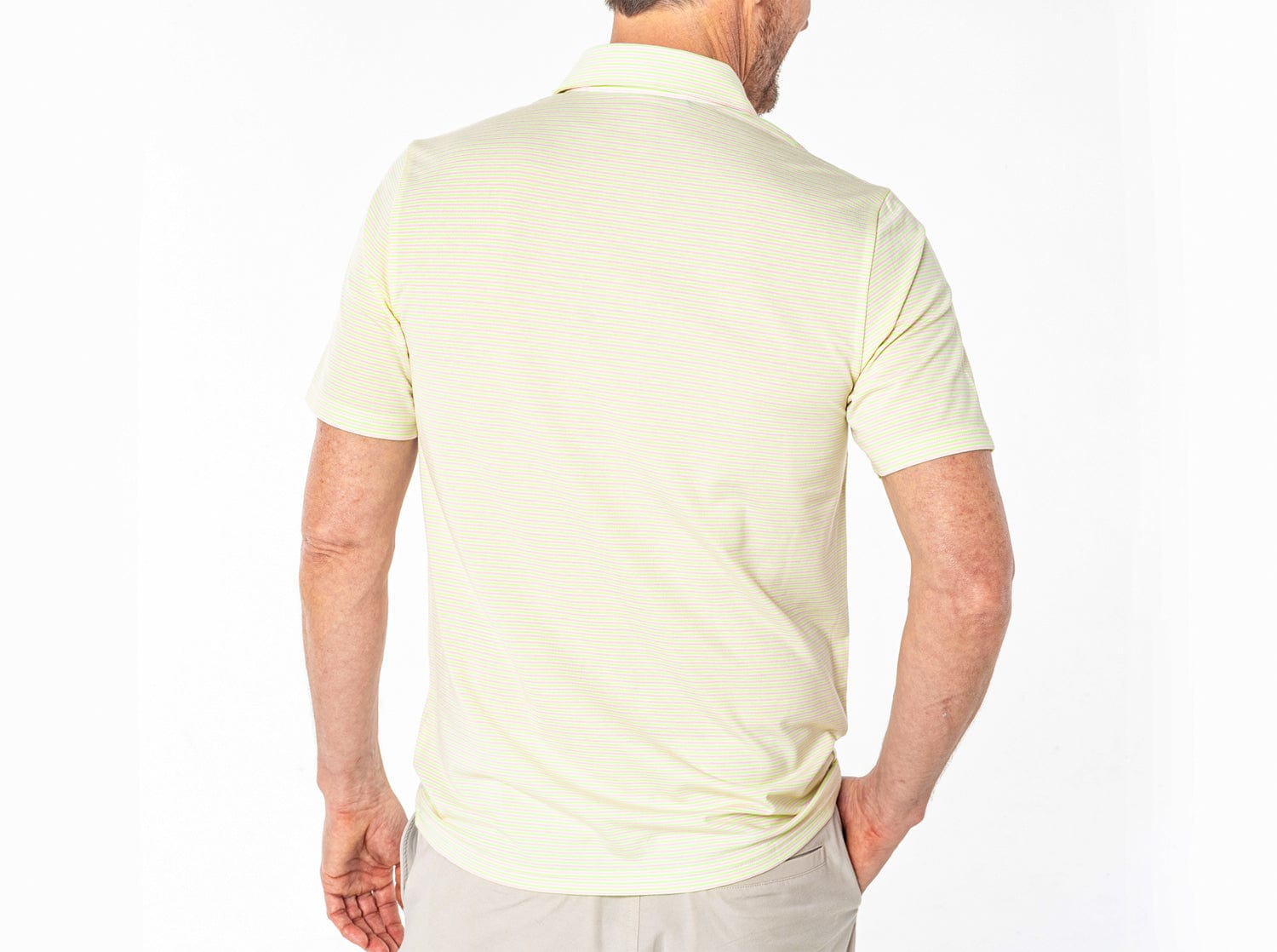 Performance Players Shirt - Hobby Stripe Pink & Green Athletic Top for Casual Wear & Sports Activities