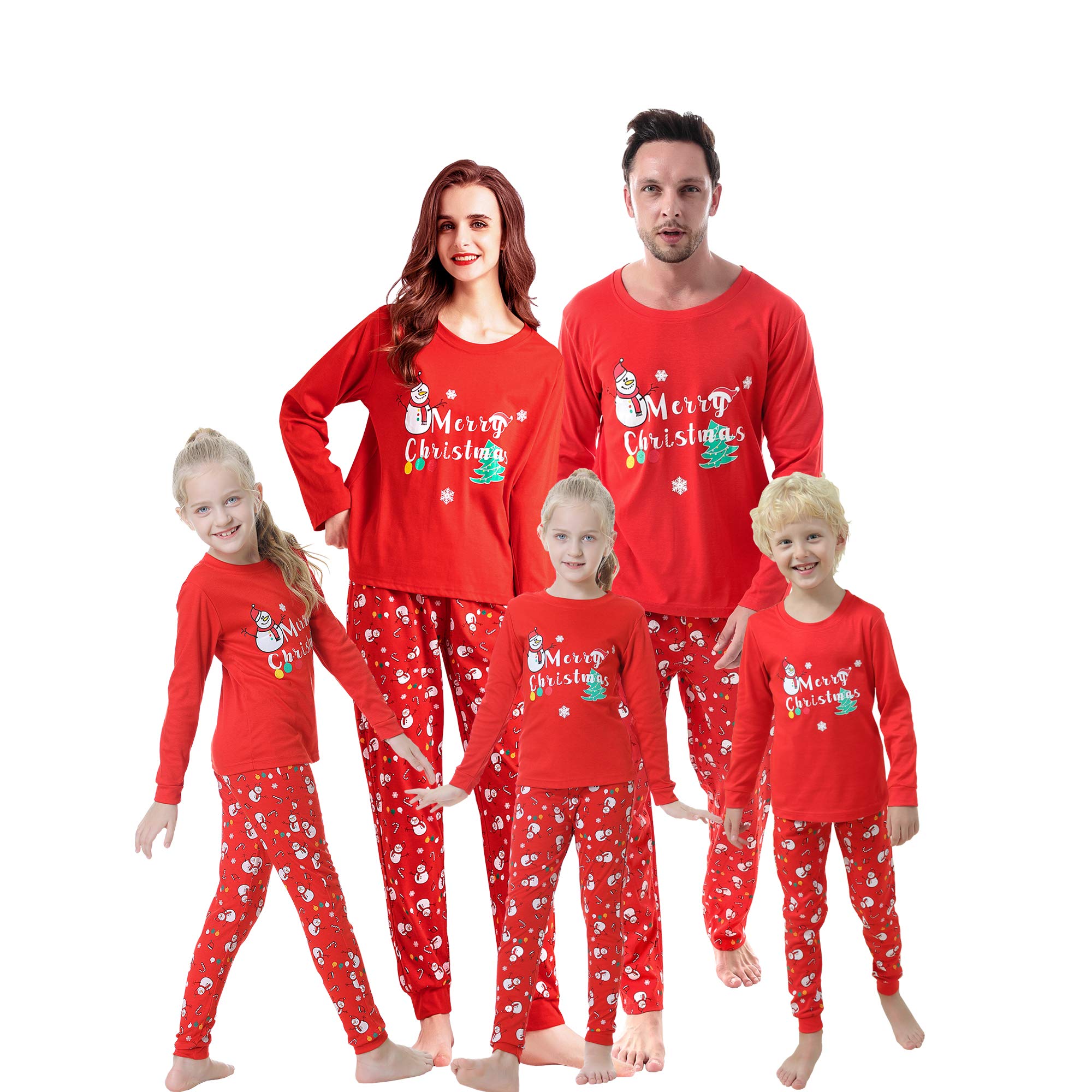 Christmas Family Matching Pajamas - Red Holiday Pjs Set for Festive Sleepwear