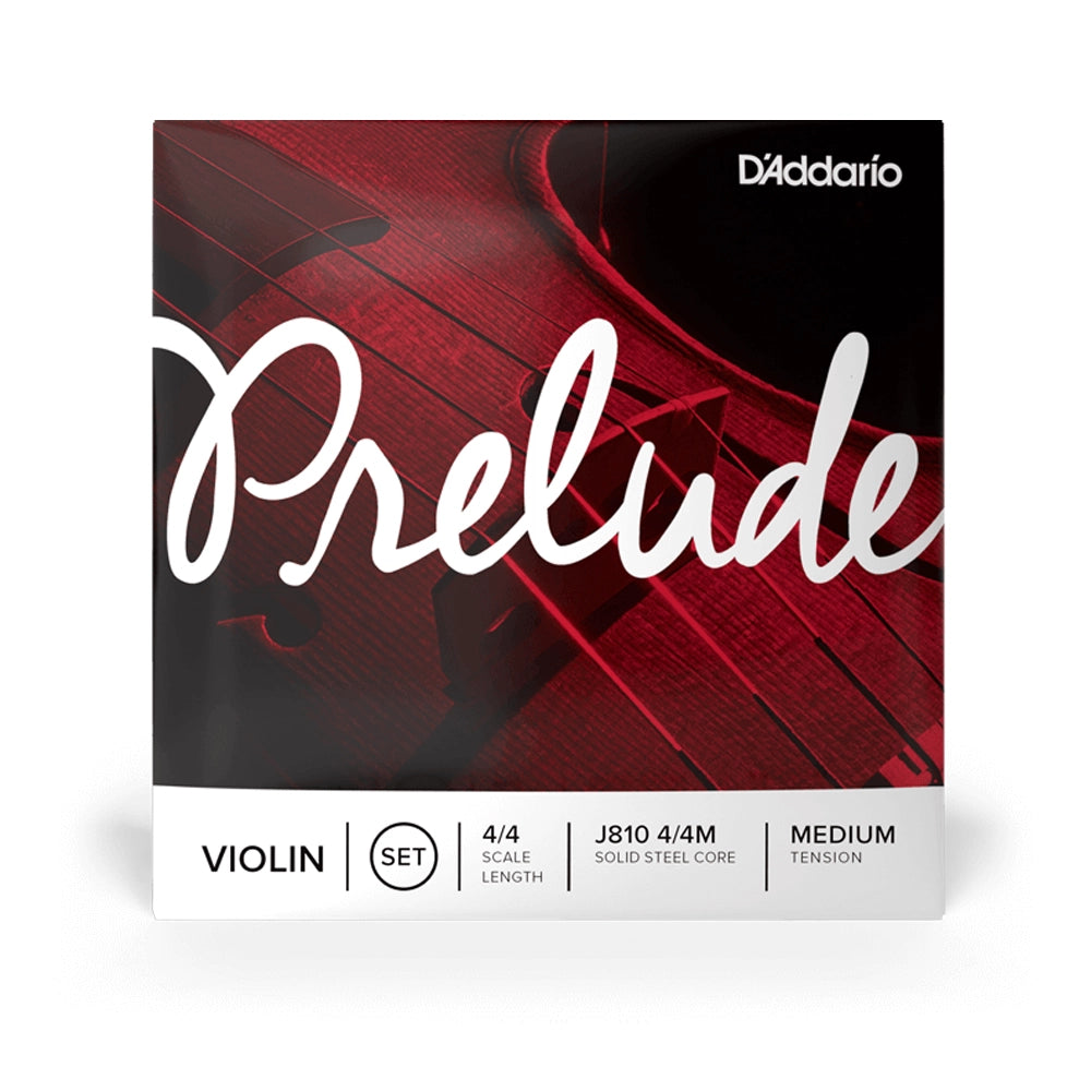 D'Addario Prelude Violin Strings Set - 4/4 Size Medium Tension for Professional & Student Violinists - Perfect for Classical, Orchestral & Solo Performances