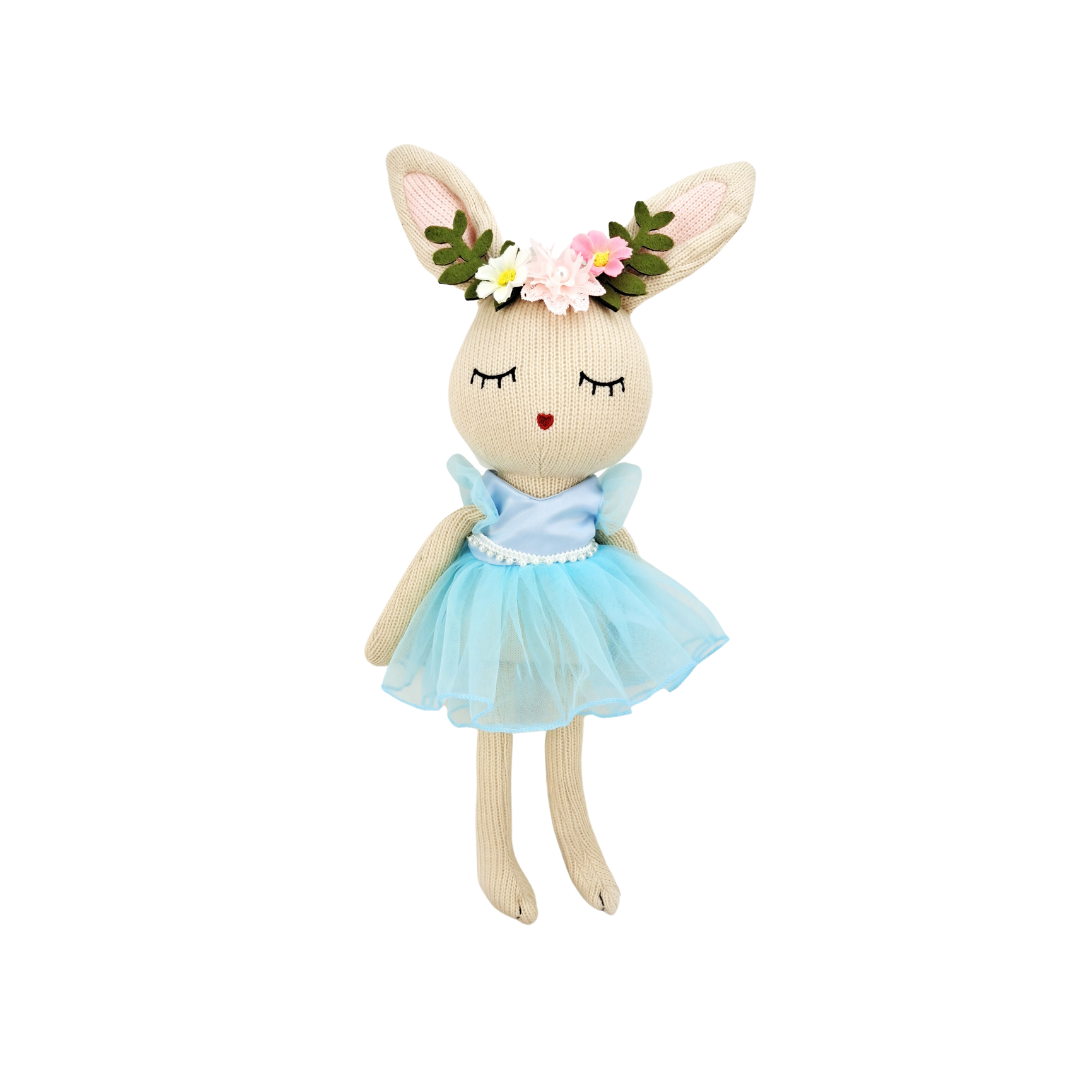 Beatrice Bunny Blue Plush Stuffed Animal Toy - Soft & Cuddly Bunny for Kids & Collectors | Perfect for Gifts, Nursery Decor, and Easter Celebrations